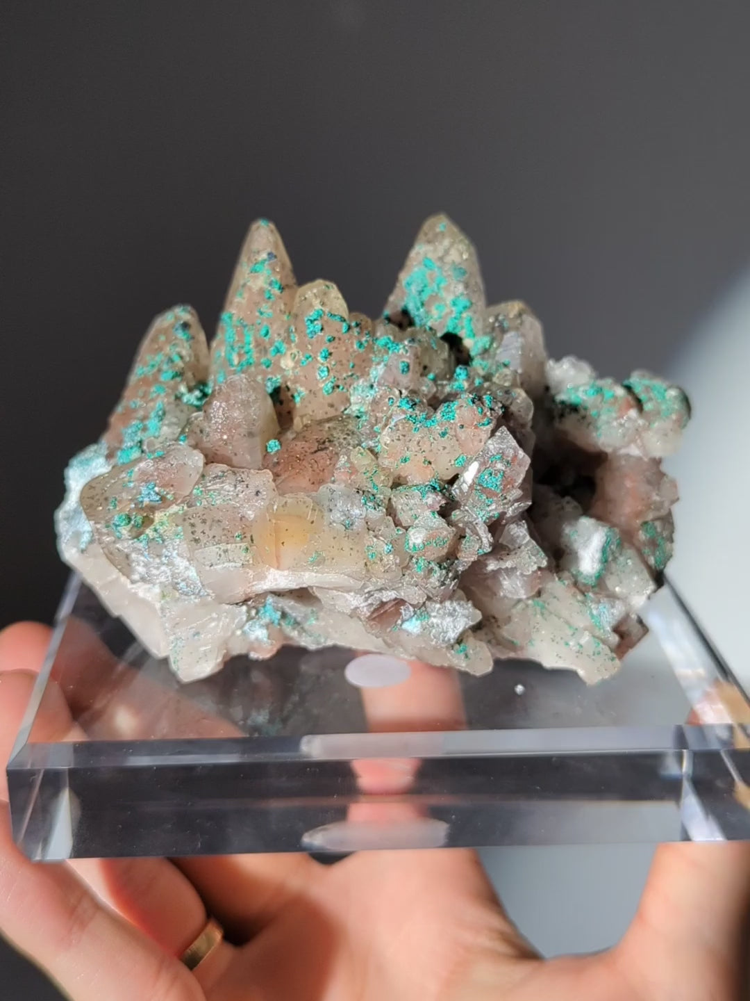 Neuer Fund! Malachit auf Calcit mit Pyrit Einschlüssen 🛸 XL