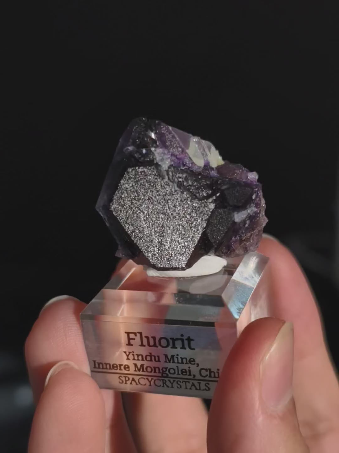 Dunkler Lila Fluorit Dodekaeder Yindu Mine