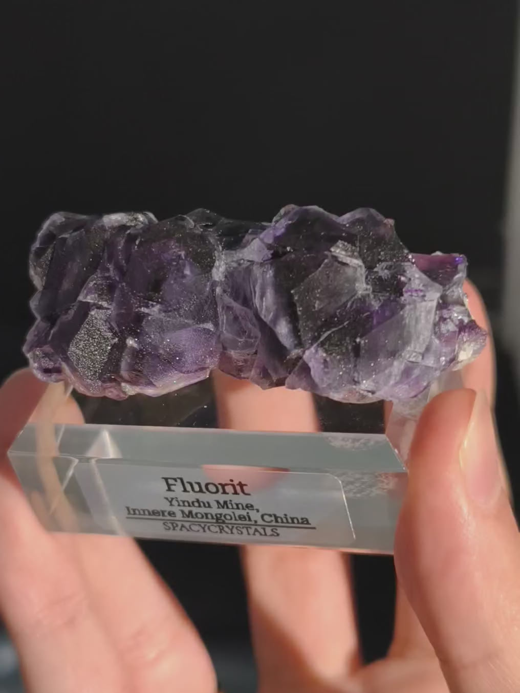 Dunkler Lila Fluorit Dodekaeder Yindu Mine