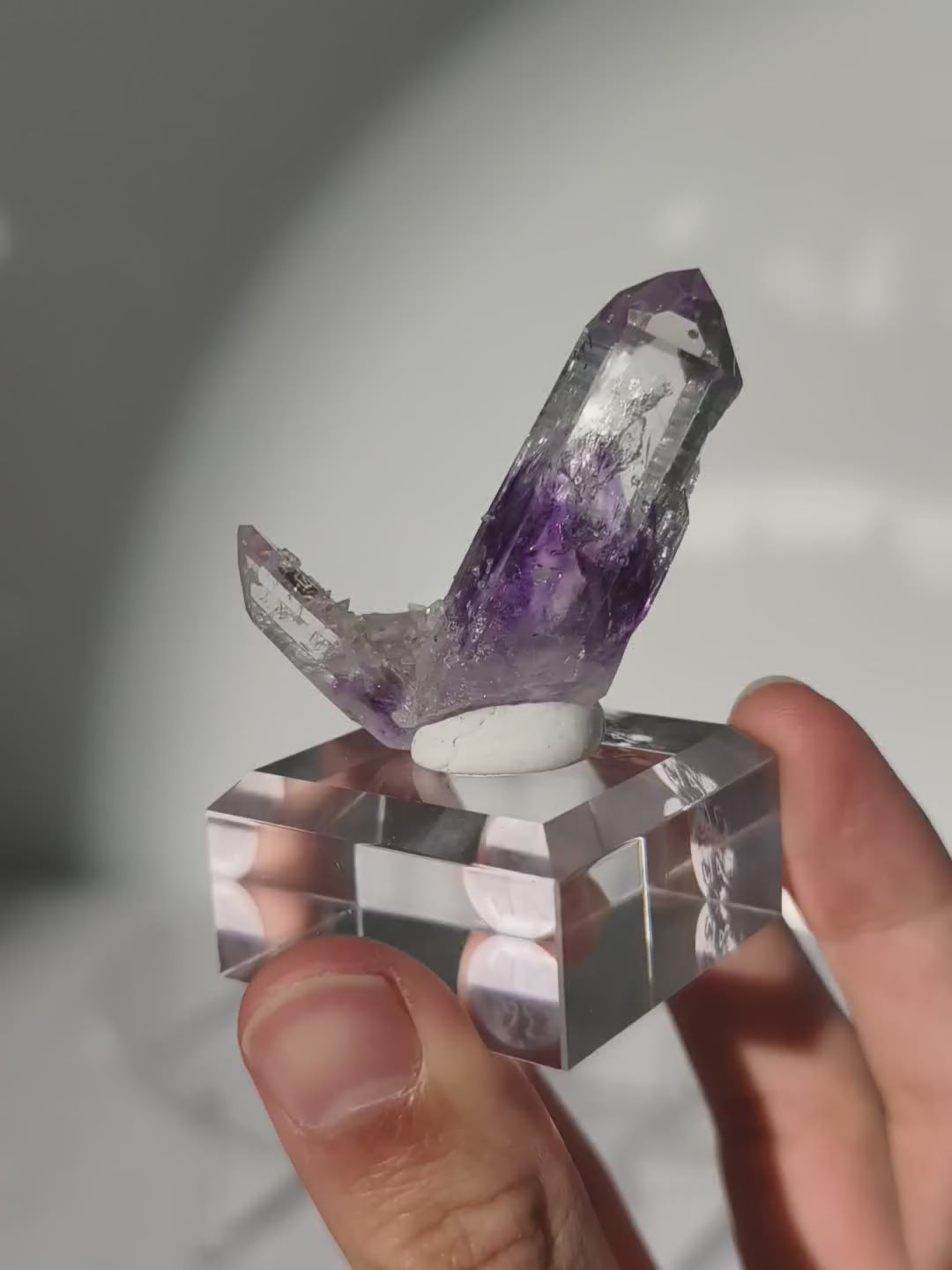 Streep Mine Amethyst Spitzen mit Enhydro 🫧 aus Goboboseb, Namibia