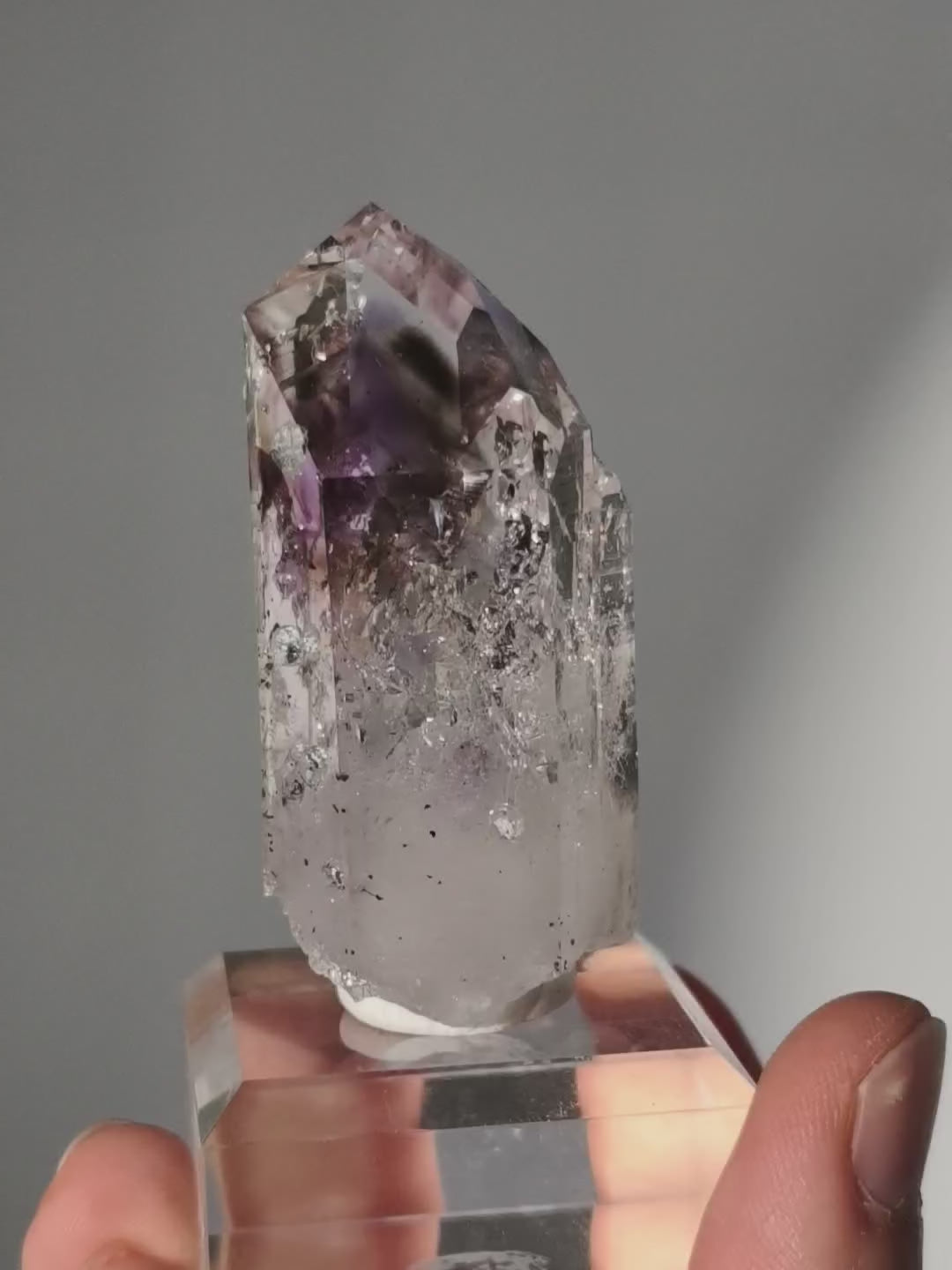 Streep Mine Amethyst x Rauchquarz Spitze mit Analcim (hohe Qualität)