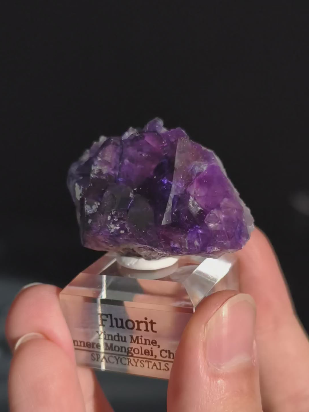 Glänzendes Lila Fluorit Oktaeder Cluster Yindu Mine