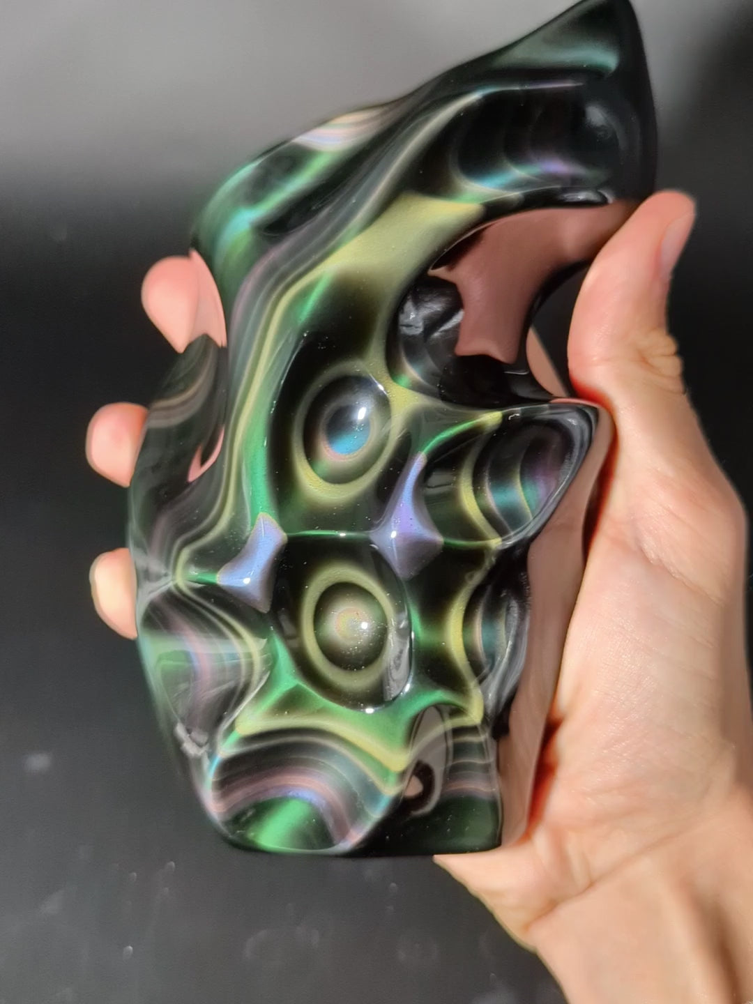 XL Regenbogen Obsidian Freiform aus Mexico (Collectors-Piece)