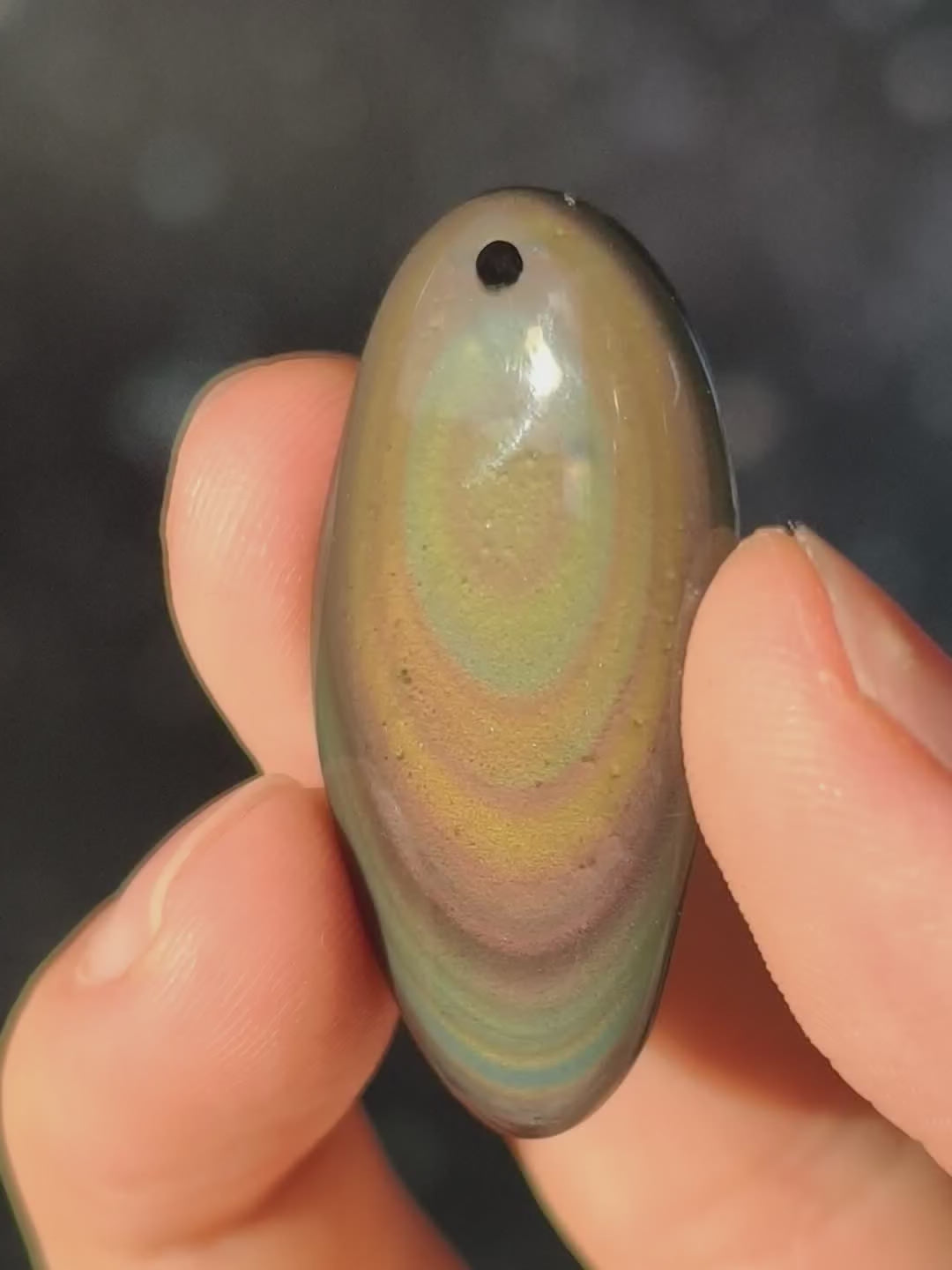 Regenbogen Obsidian Anhänger aus Mexico (gebohrt)