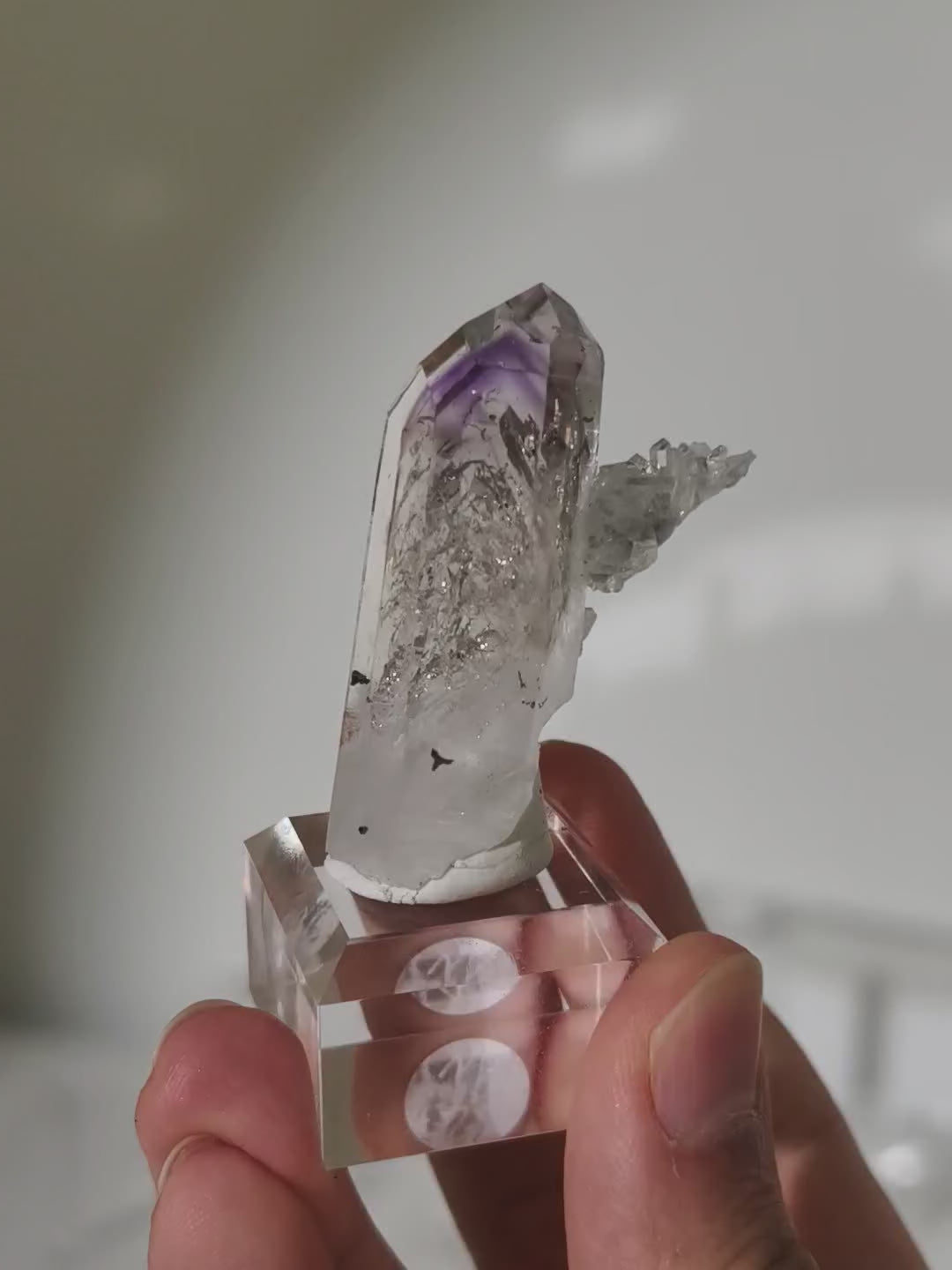 Streep Mine Amethyst Spitze mit Enhydros 🫧 aus Goboboseb, Namibia
