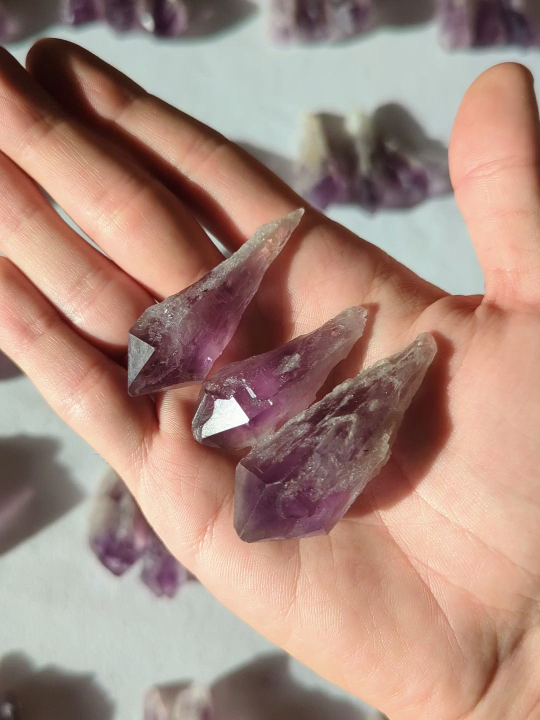 Amethyst Tannenbaum Anhänger gebohrt 3 Stück