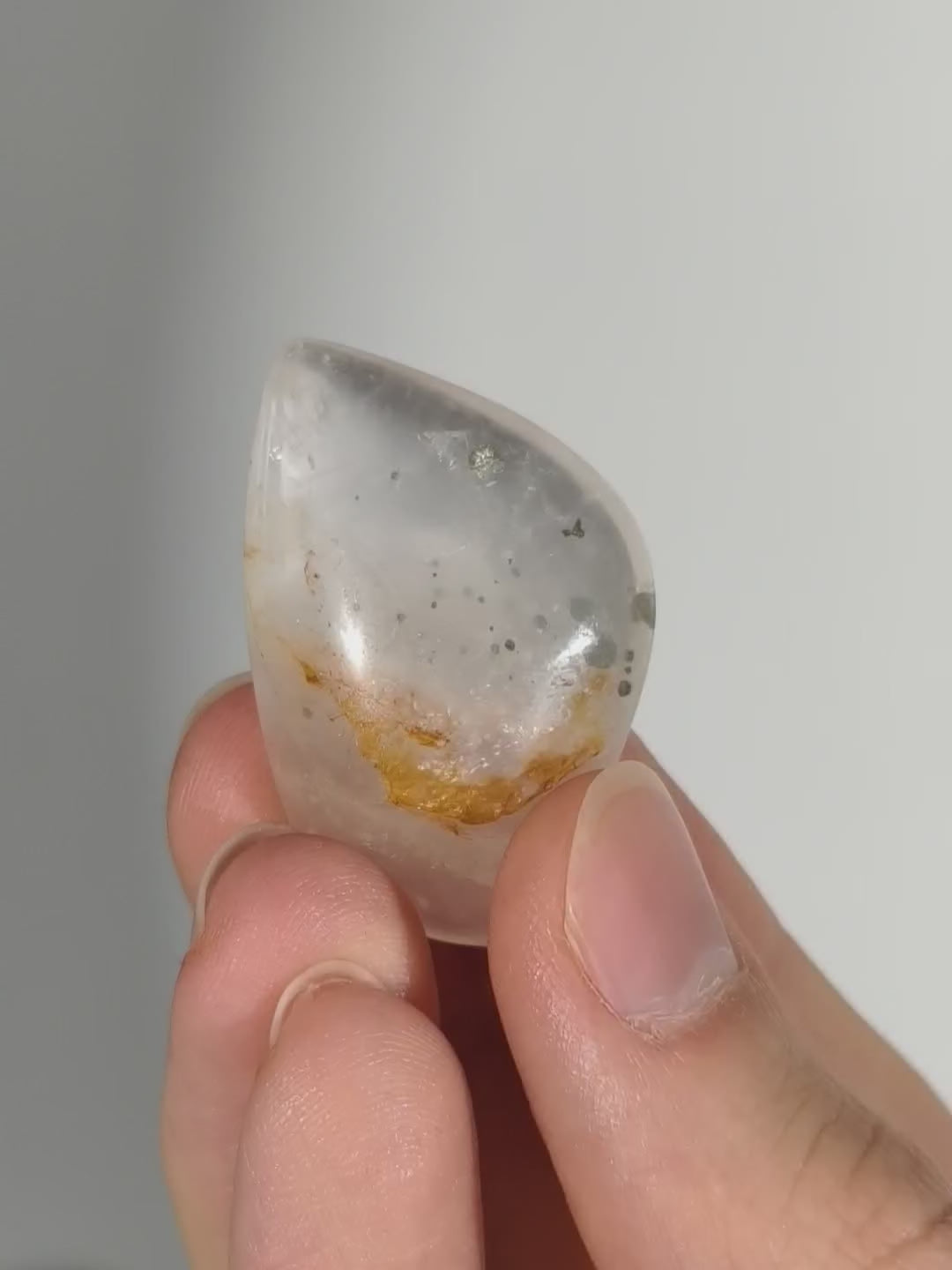 Pyrit in Bergkristall Freiform aus Brasilien