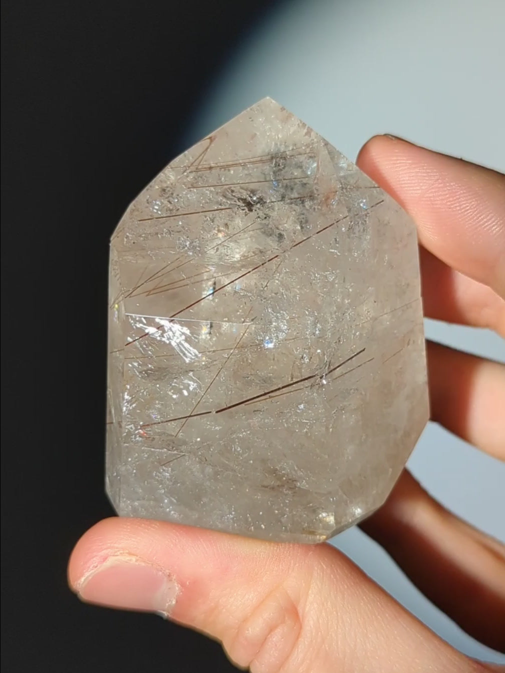 Roter Kupfer-Rutilquarz Turm aus Brasilien 🔥