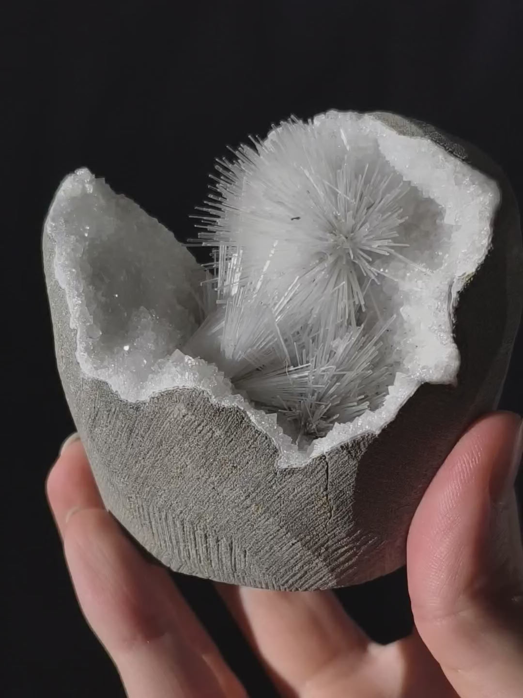 Skolezit Geode aus Indien