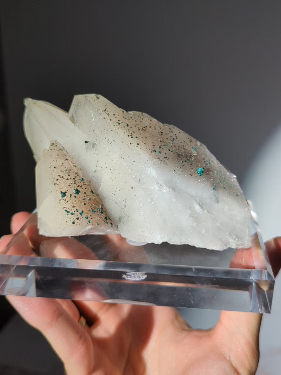 Neuer Fund! Malachit auf Calcit mit Pyrit Einschlüssen 🛸 XL