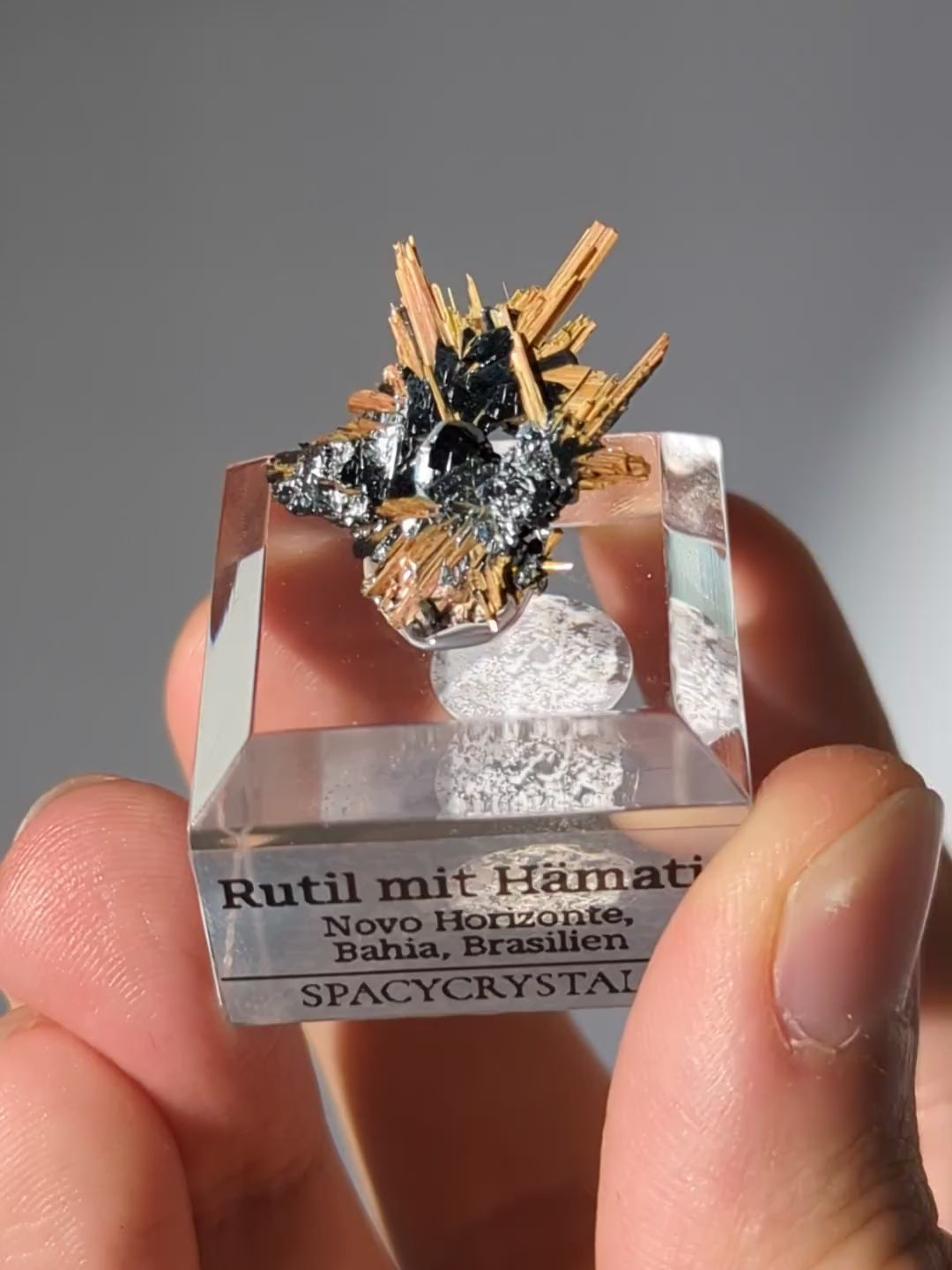 Rutil auf Hämatit Stufe aus Brasilien