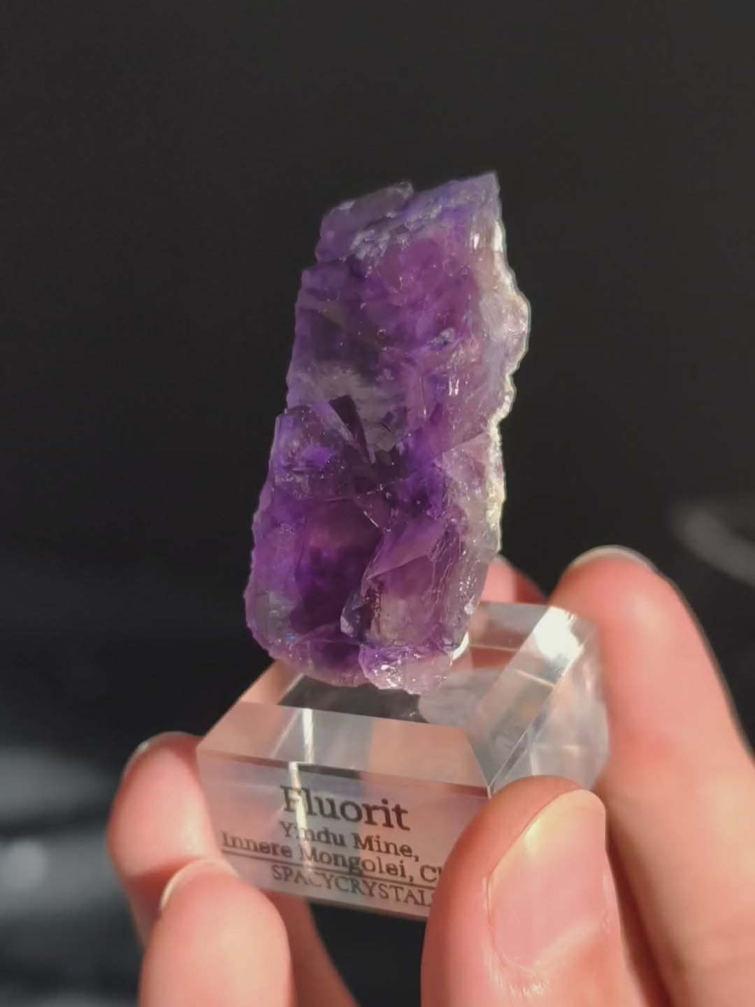 Glänzendes Lila Fluorit Oktaeder Cluster Yindu Mine