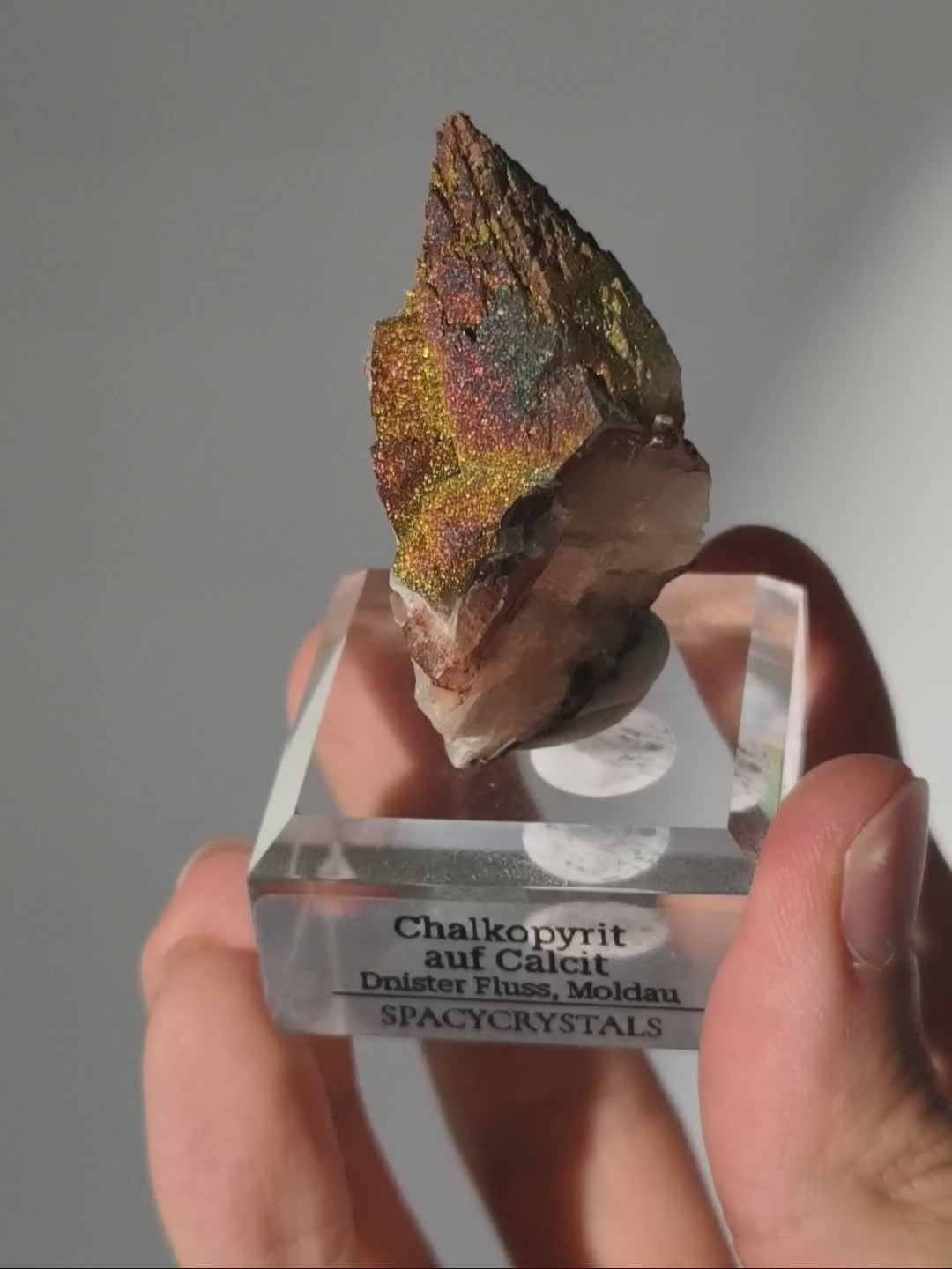 Chalkopyrit auf Calcit aus Moldau *Neufund*