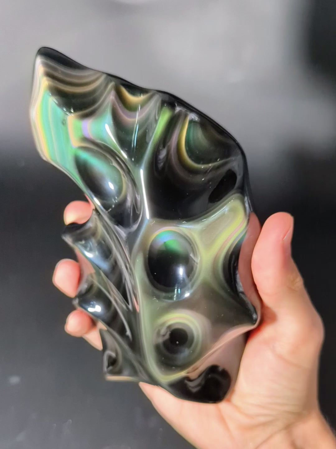 XL Regenbogen Obsidian Freiform aus Mexico (Collectors-Piece)