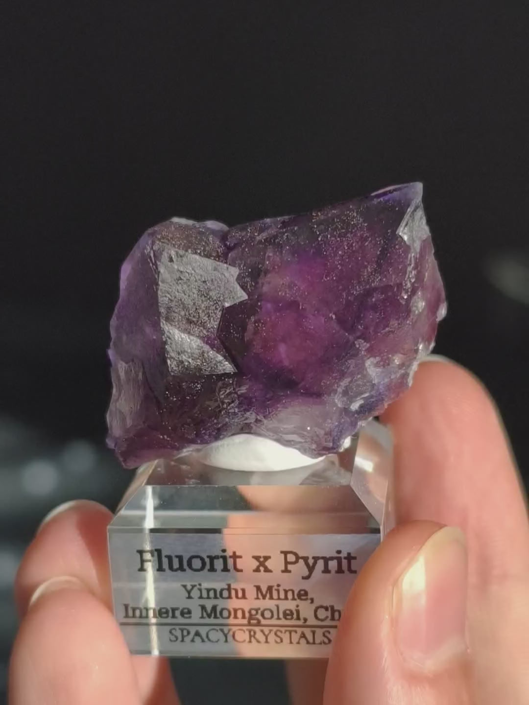 Lila Phantom Fluorit mit Pyrit Yindu Mine