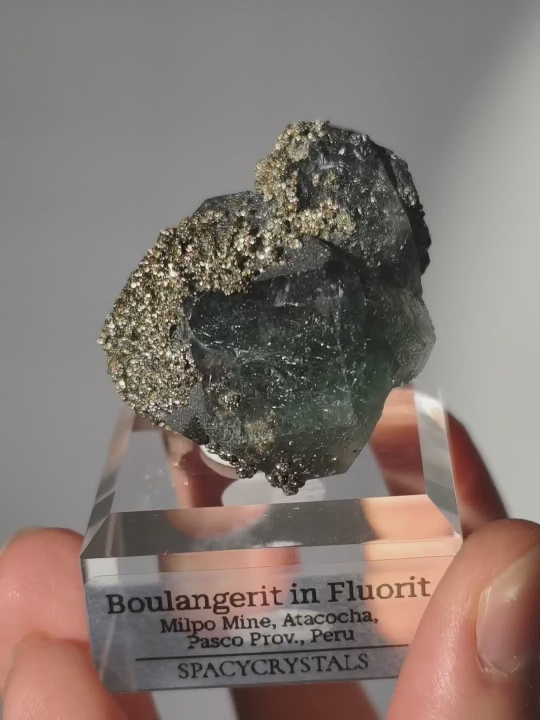 Fluorit mit Boulangerit &amp; Pyrit, Milpo Mine, Peru