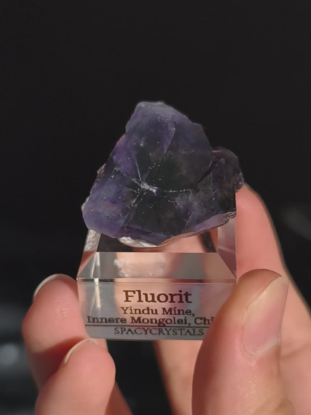 Dunkler Lila Fluorit Dodekaeder Yindu Mine