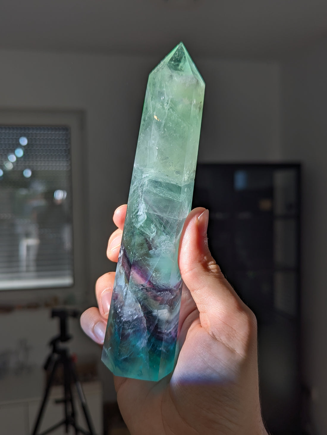 Großer grüner Fluorit Turm 18 cm