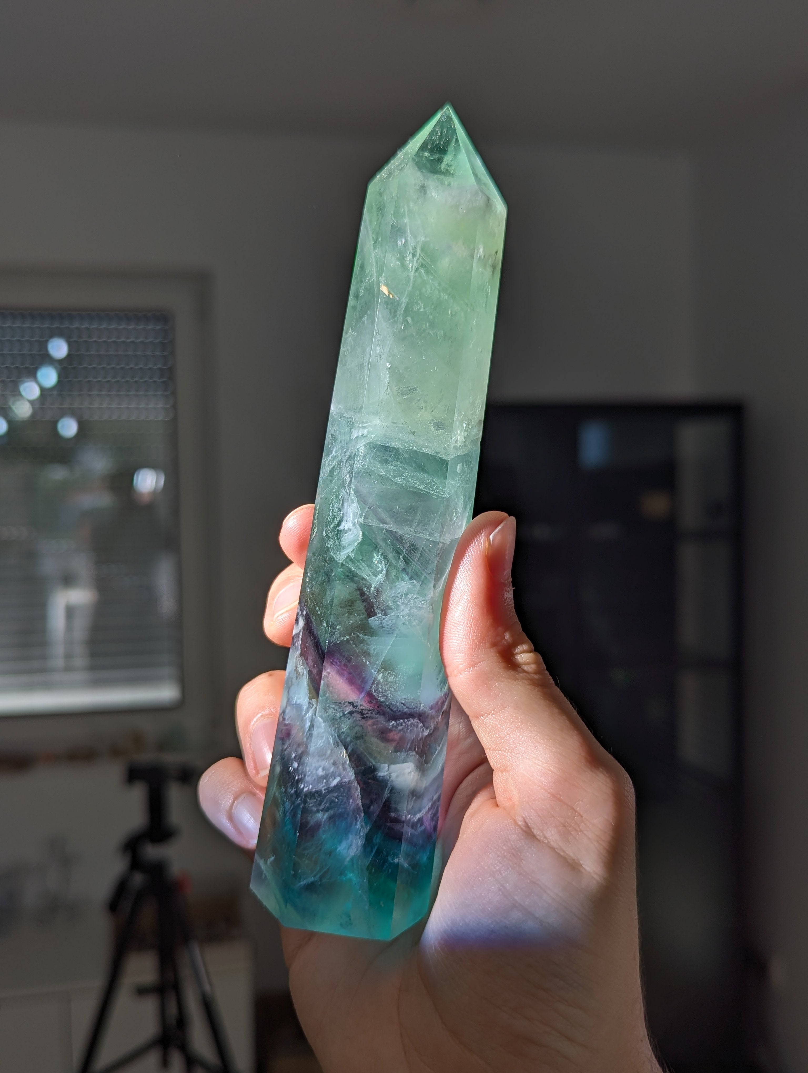 Großer grüner Fluorit Turm 18 cm
