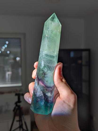 Großer grüner Fluorit Turm 18 cm