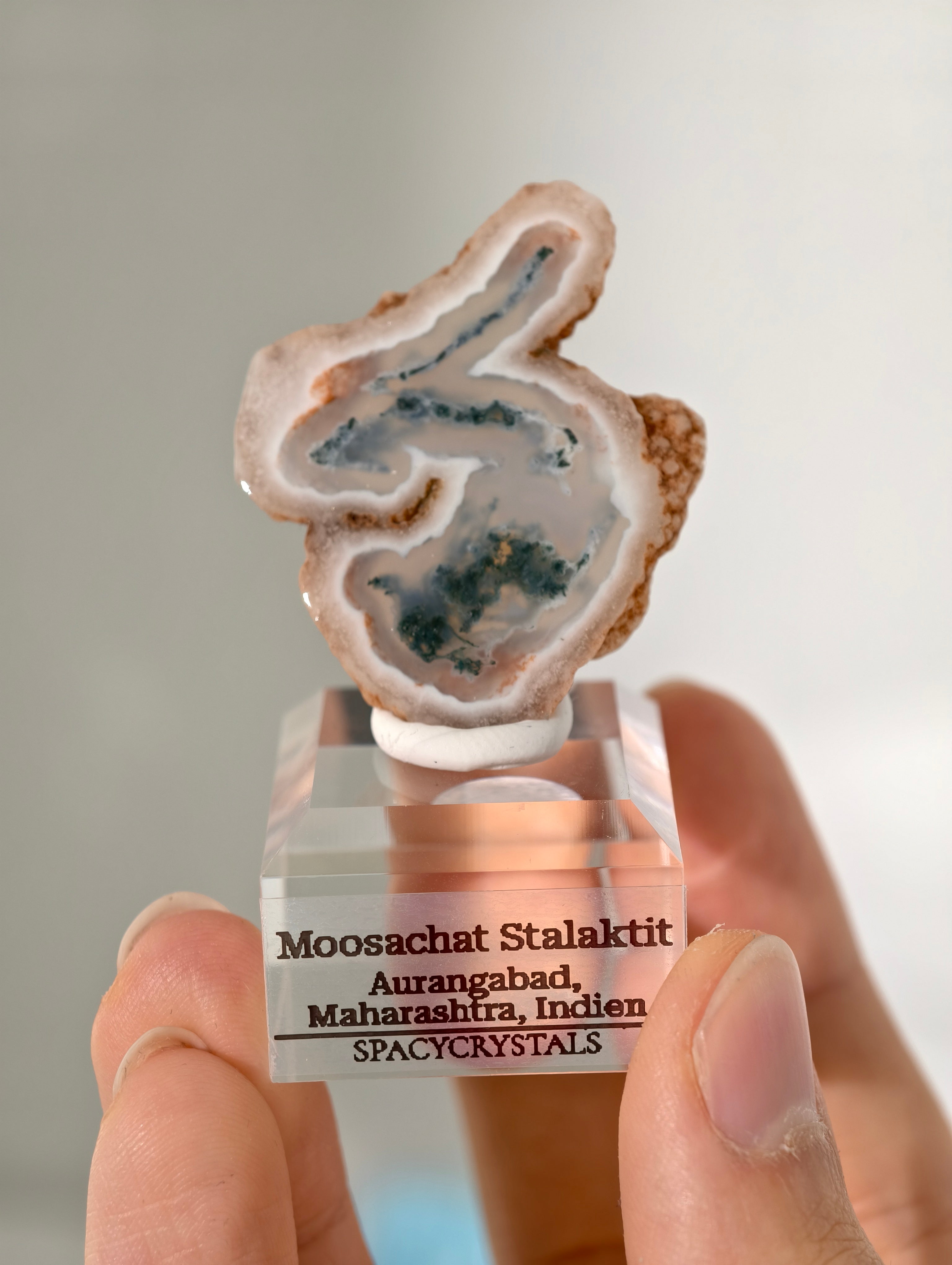 Moosachat Stalaktiten Scheiben aus Indien (kleiner)