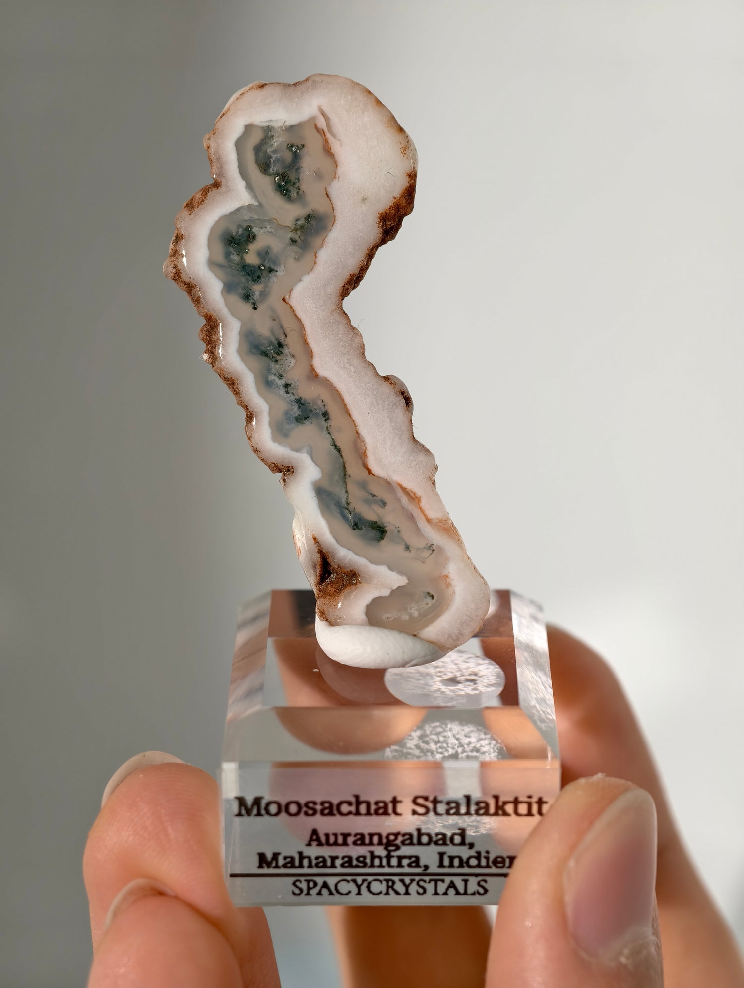 Moosachat Stalaktiten Scheiben aus Indien (kleiner)
