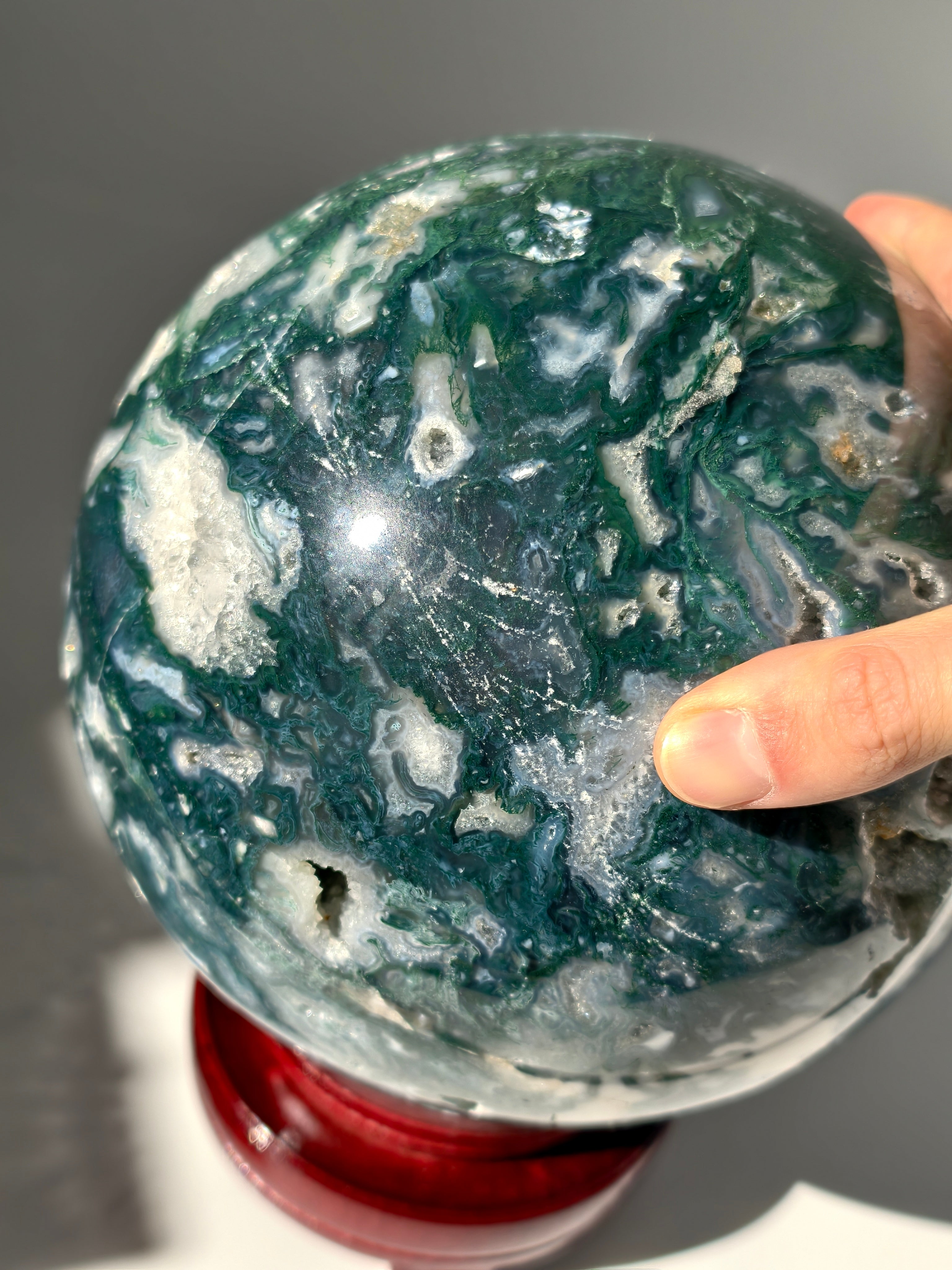 XXL Moosachat Kugel 8,6kg mit Drehständer