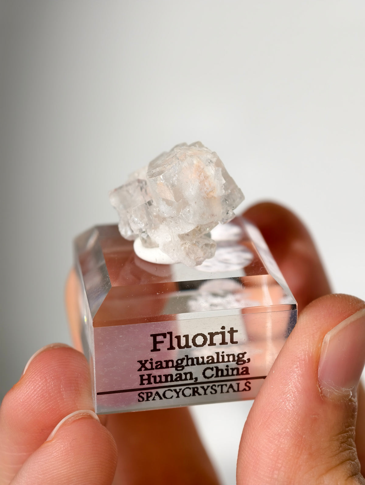 Farbloser Fluorit (Oldstock!) aus Xianghualing/ Weißer Fluorit