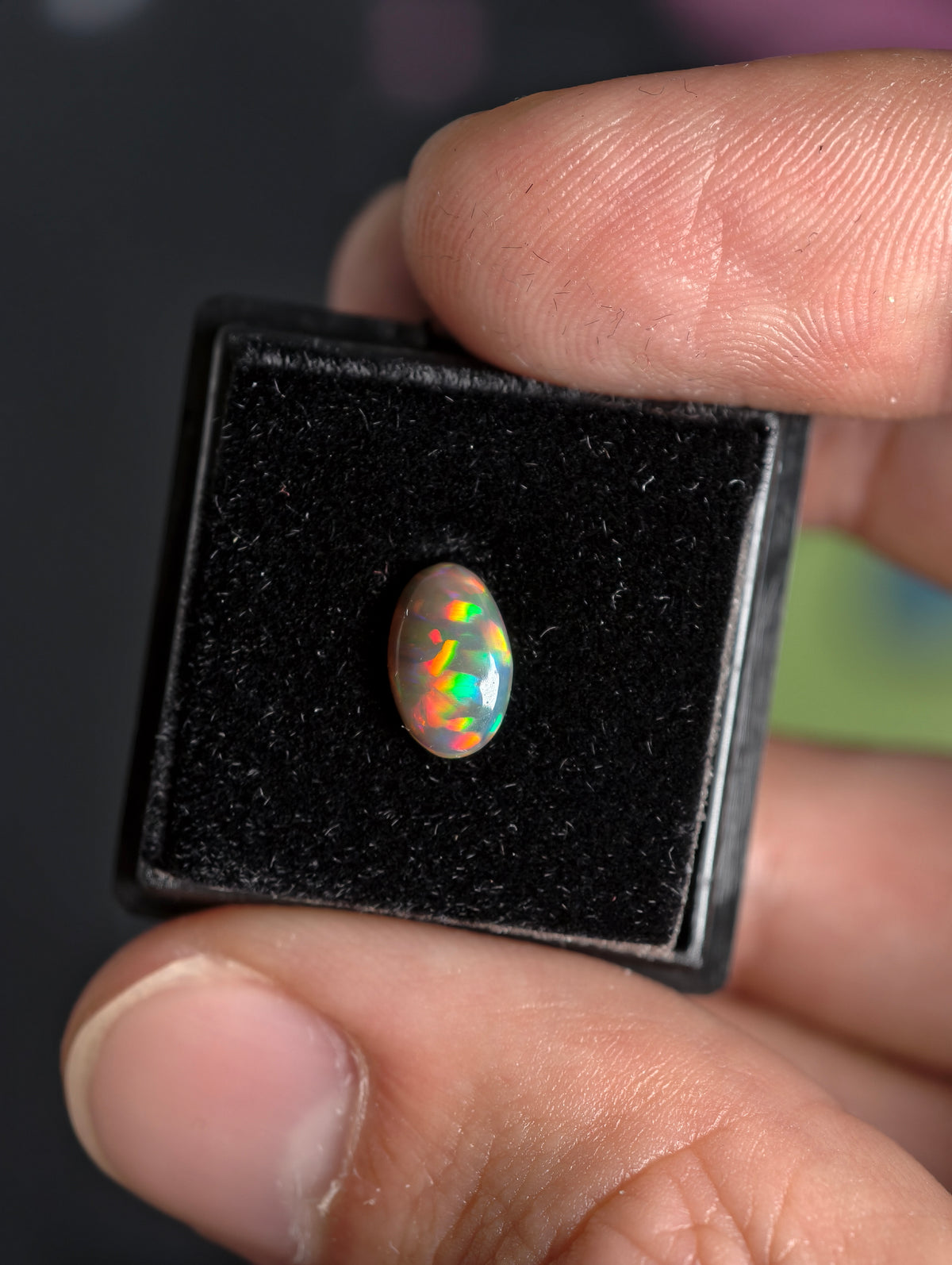 Welo Opal Cabochon in Dose (klein)