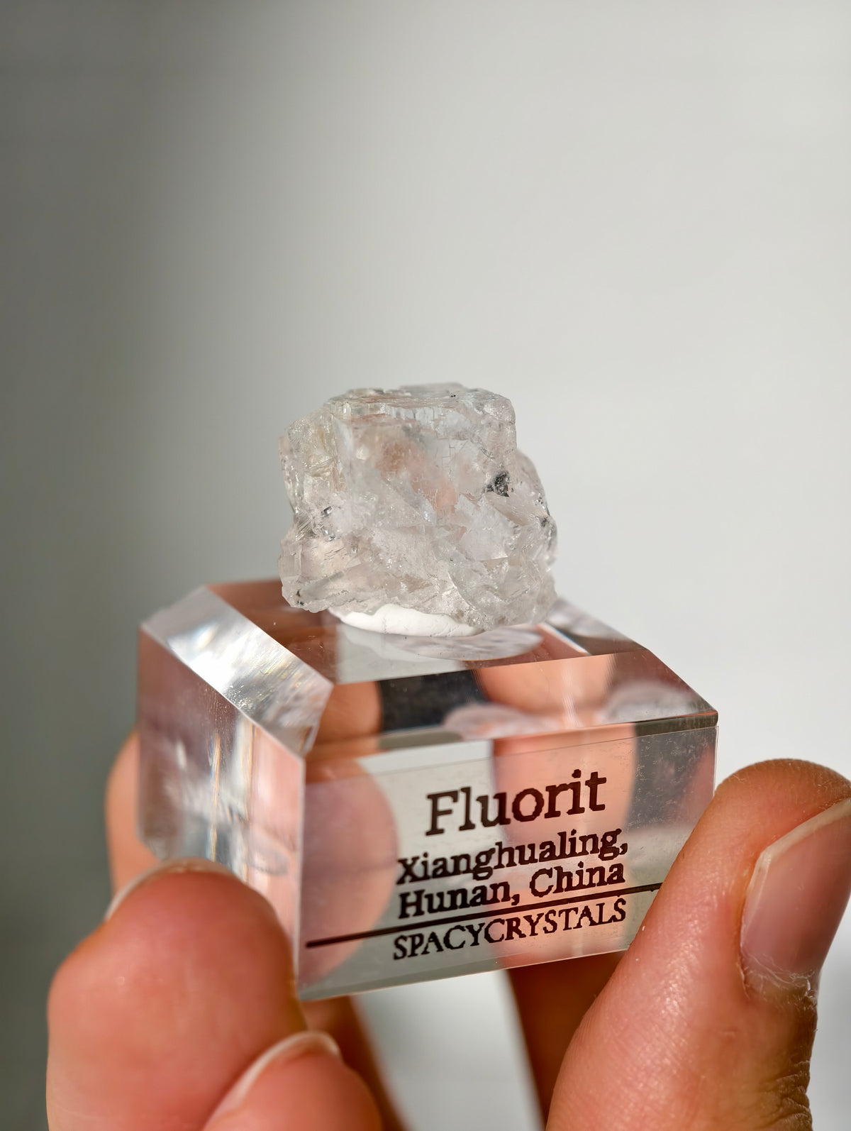 Farbloser Fluorit (Oldstock!) aus Xianghualing/ Weißer Fluorit