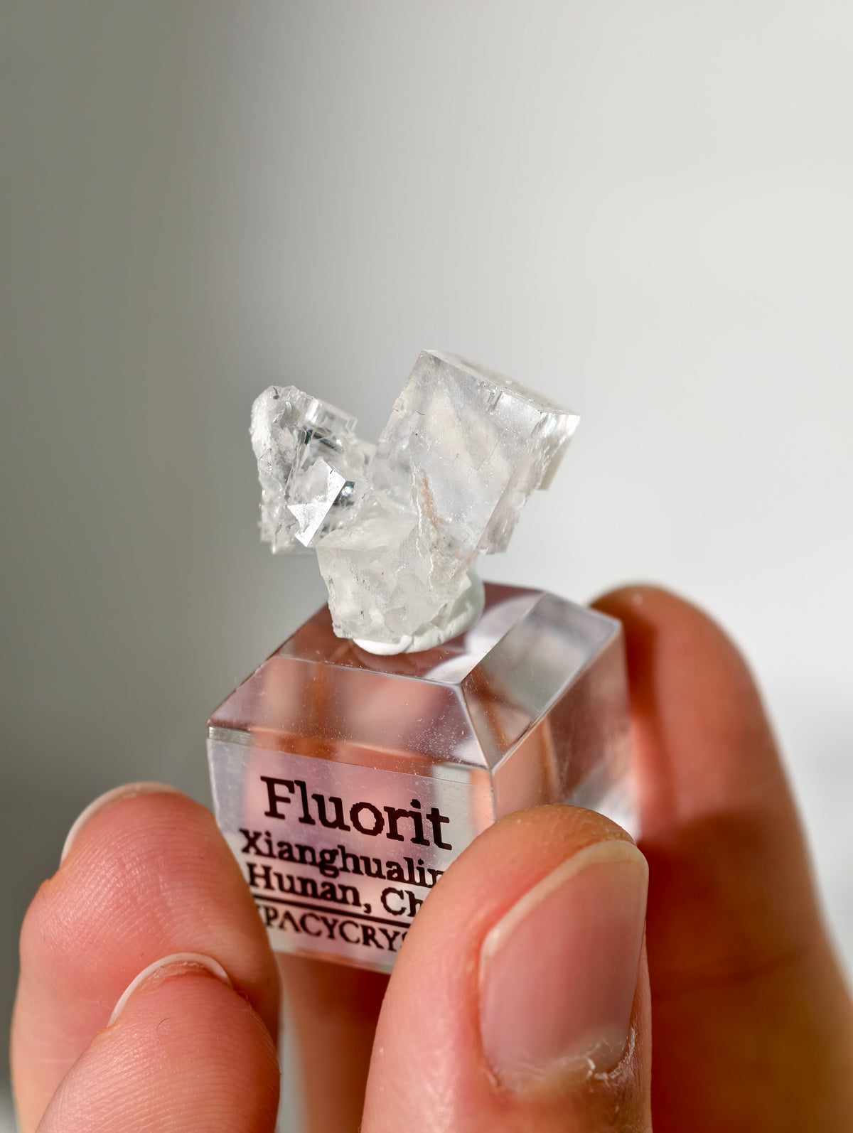 Farbloser Fluorit (Oldstock!) aus Xianghualing/ Weißer Fluorit