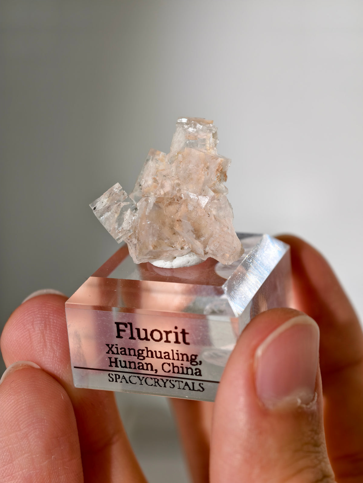 Farbloser Fluorit (Oldstock!) aus Xianghualing/ Weißer Fluorit