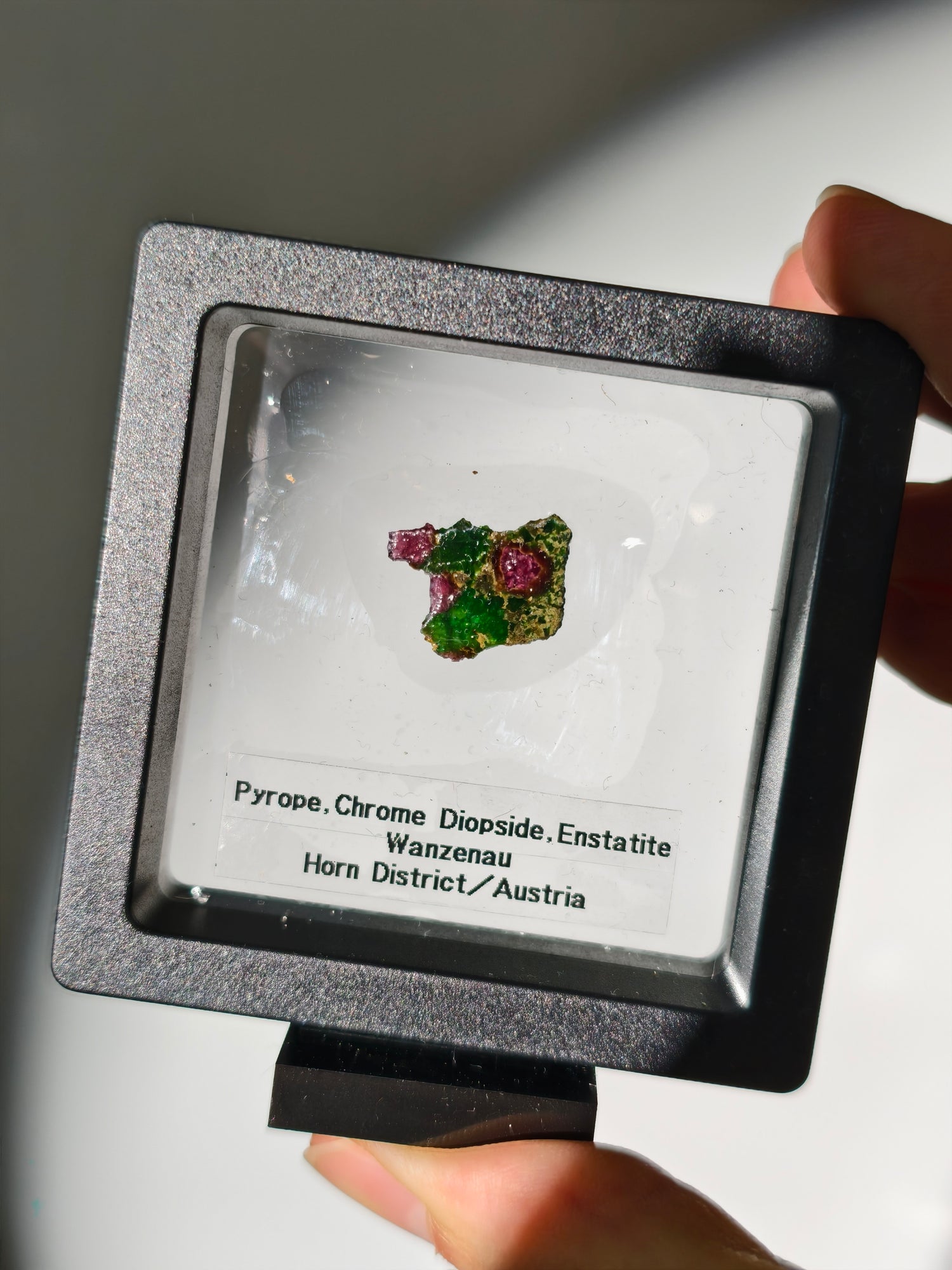Pyrop, Chromdiopsid, Enstatit Scheibe aus Österreich (klein)