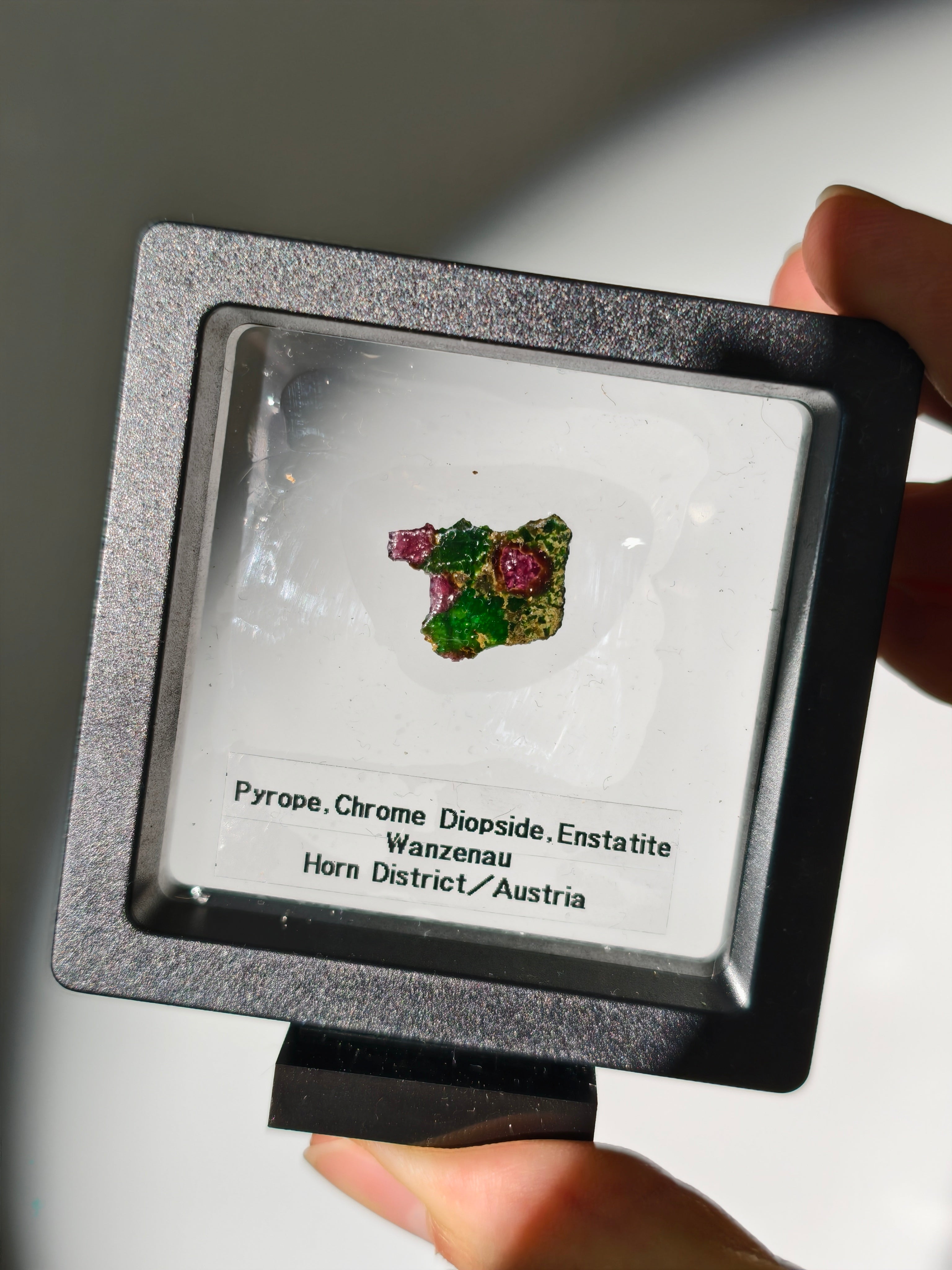 Pyrop, Chromdiopsid, Enstatit Scheibe aus Österreich (klein)