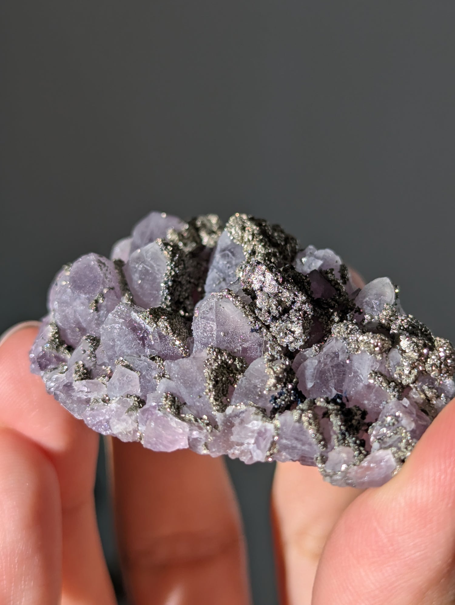 Pyrit auf Amethyst aus Bulgarien ✨