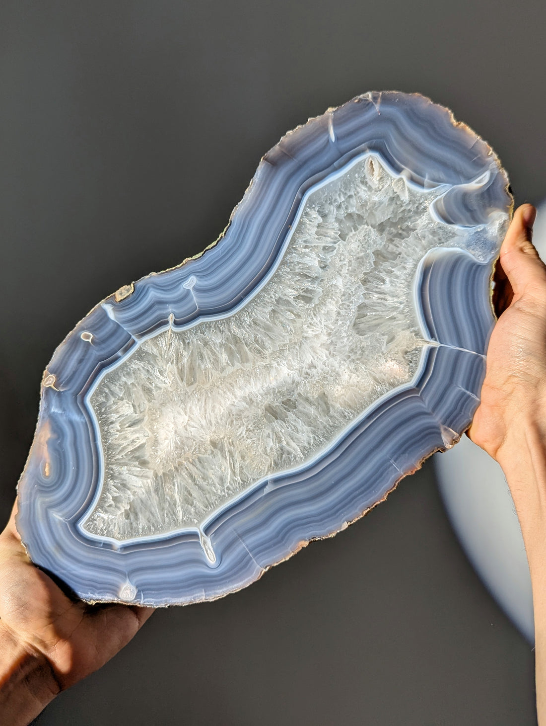 XL Achat Platte mit Quarz und Bänderung 🌀