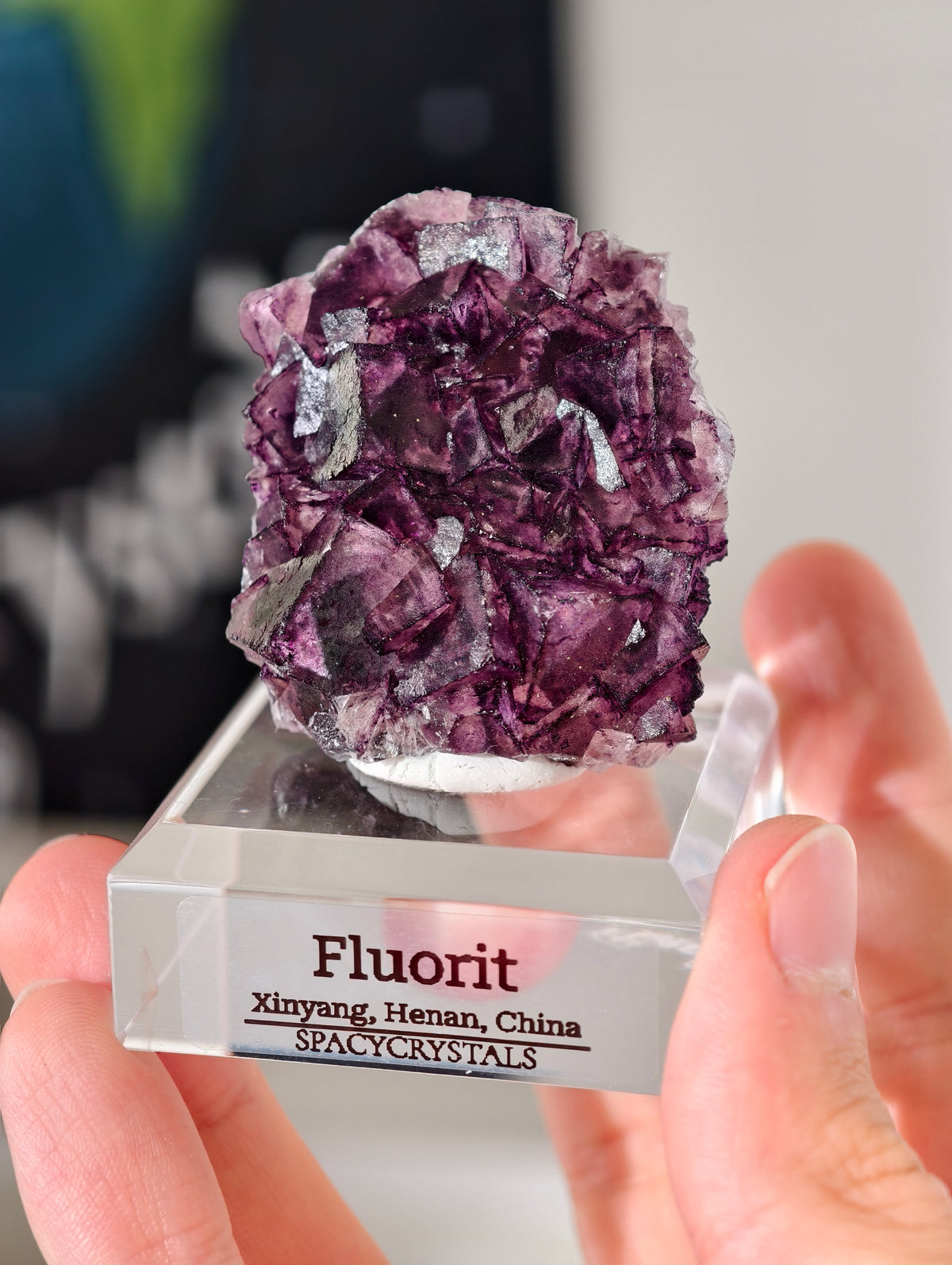 Lila Fluorit Würfel Cluster aus Xinyang