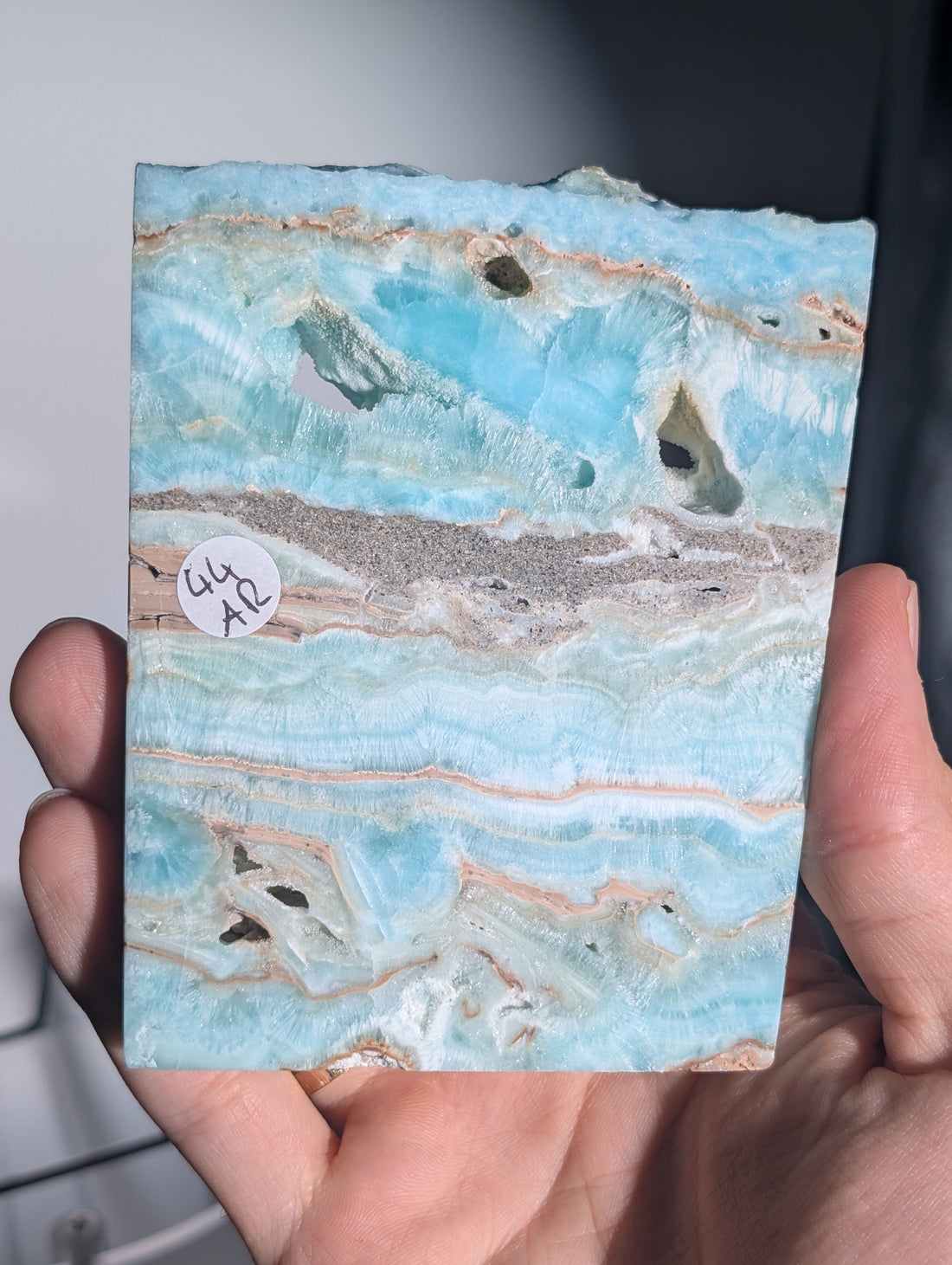 Karibik Aragonit Platte auf Ständer 🏝️