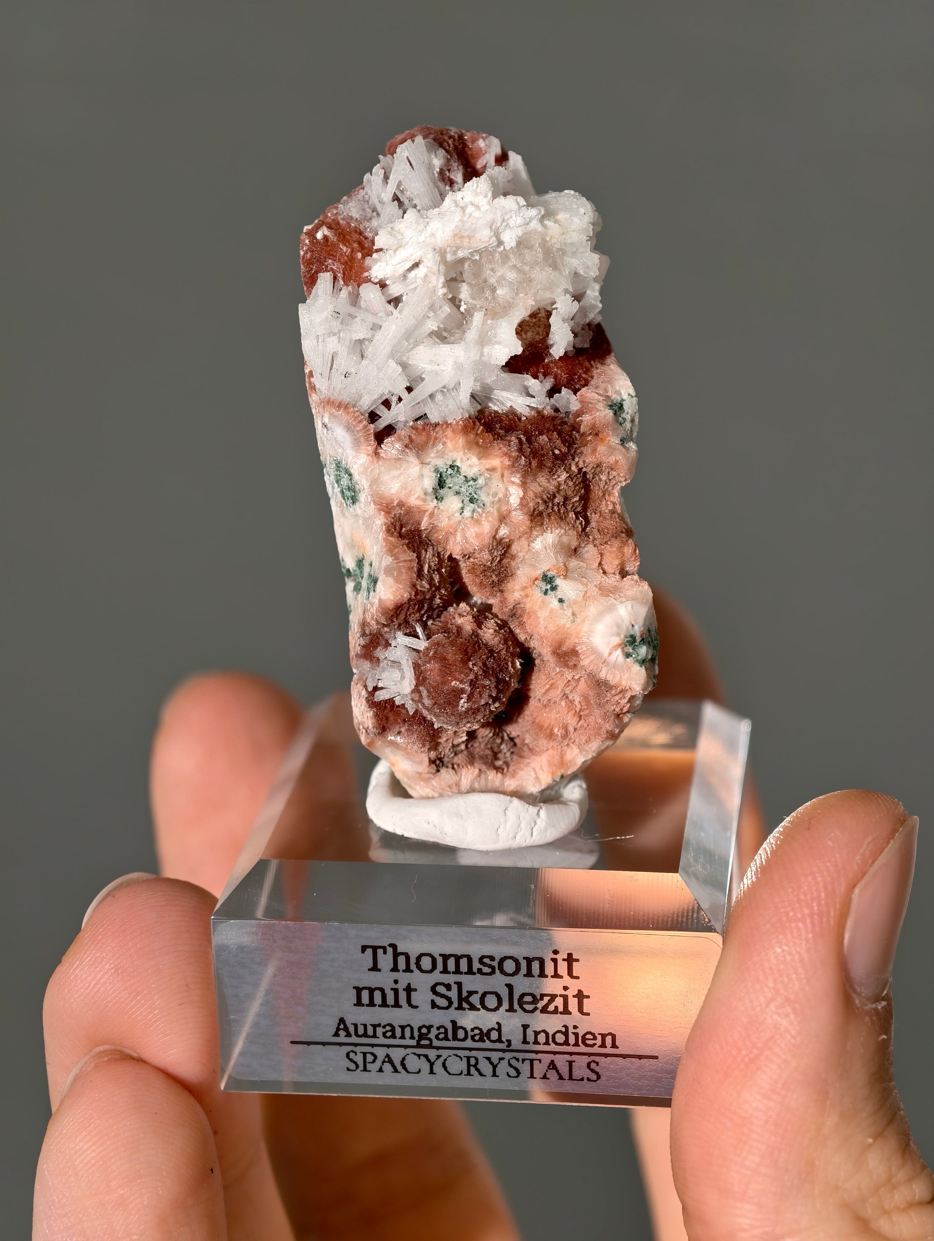 Thomsonit mit Skolezit aus Indien (Neufund)