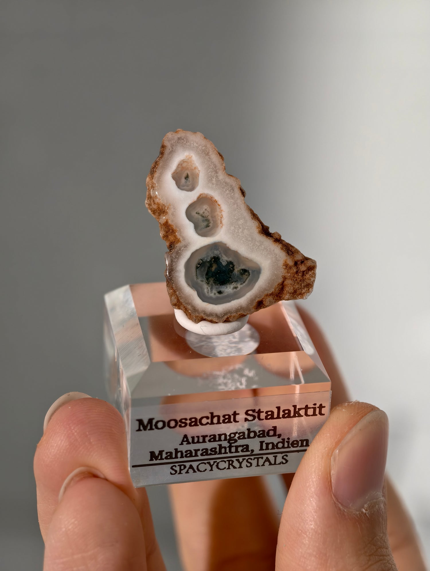Moosachat Stalaktiten Scheiben aus Indien (kleiner)