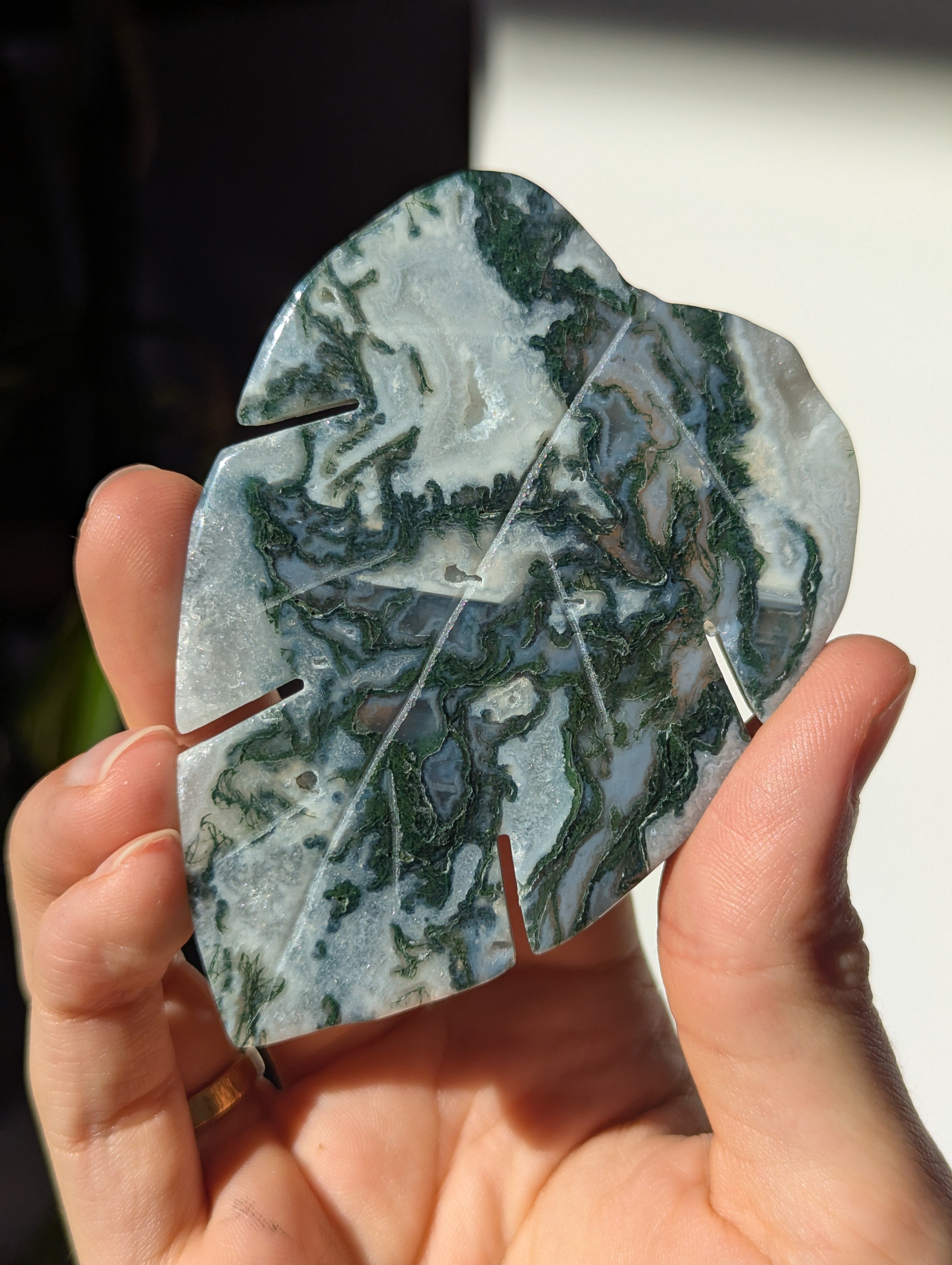 Moosachat Monstera Blatt (wähle dein eigenes)