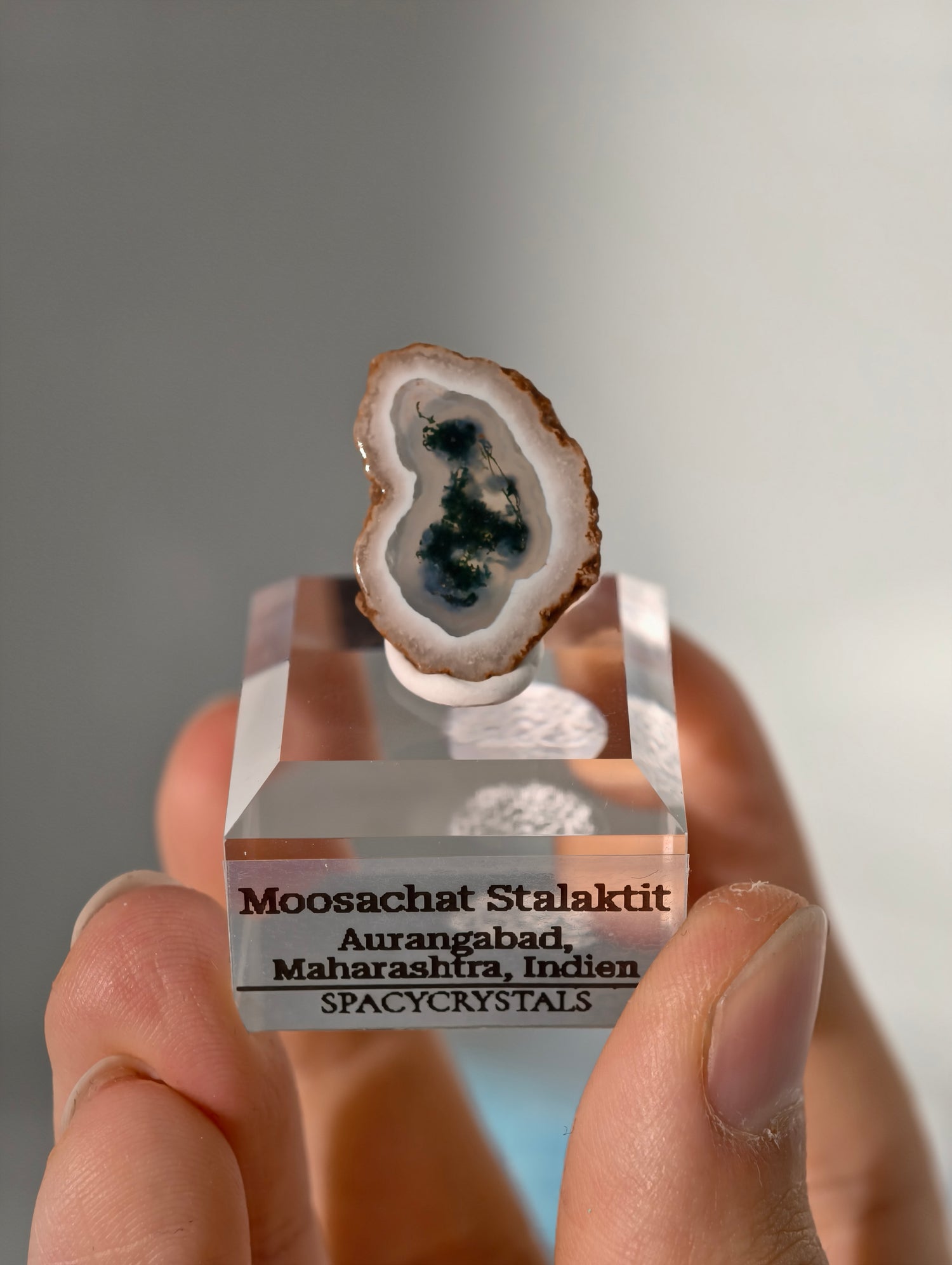 Moosachat Stalaktiten Scheiben aus Indien (kleiner)