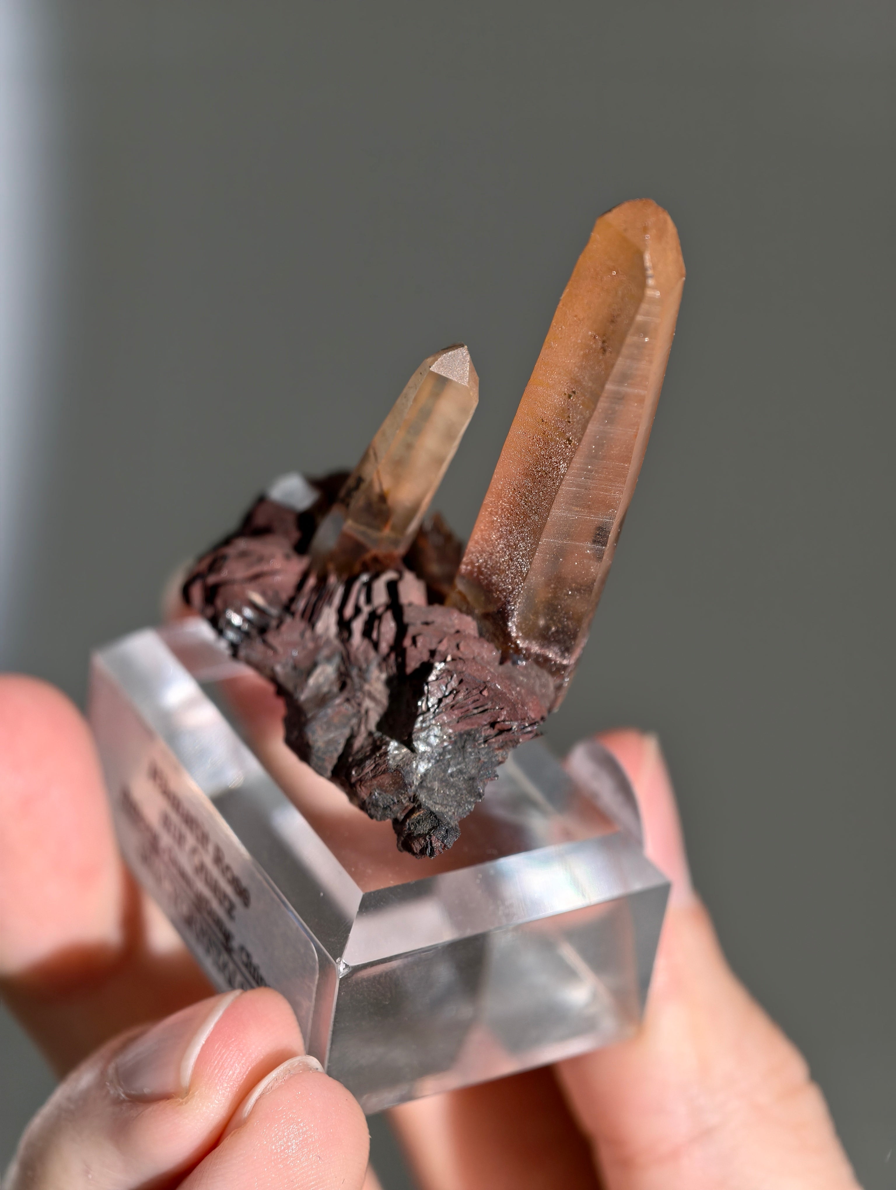 Rote Hämatit Rose mit Hämatitquarz aus Jinlong