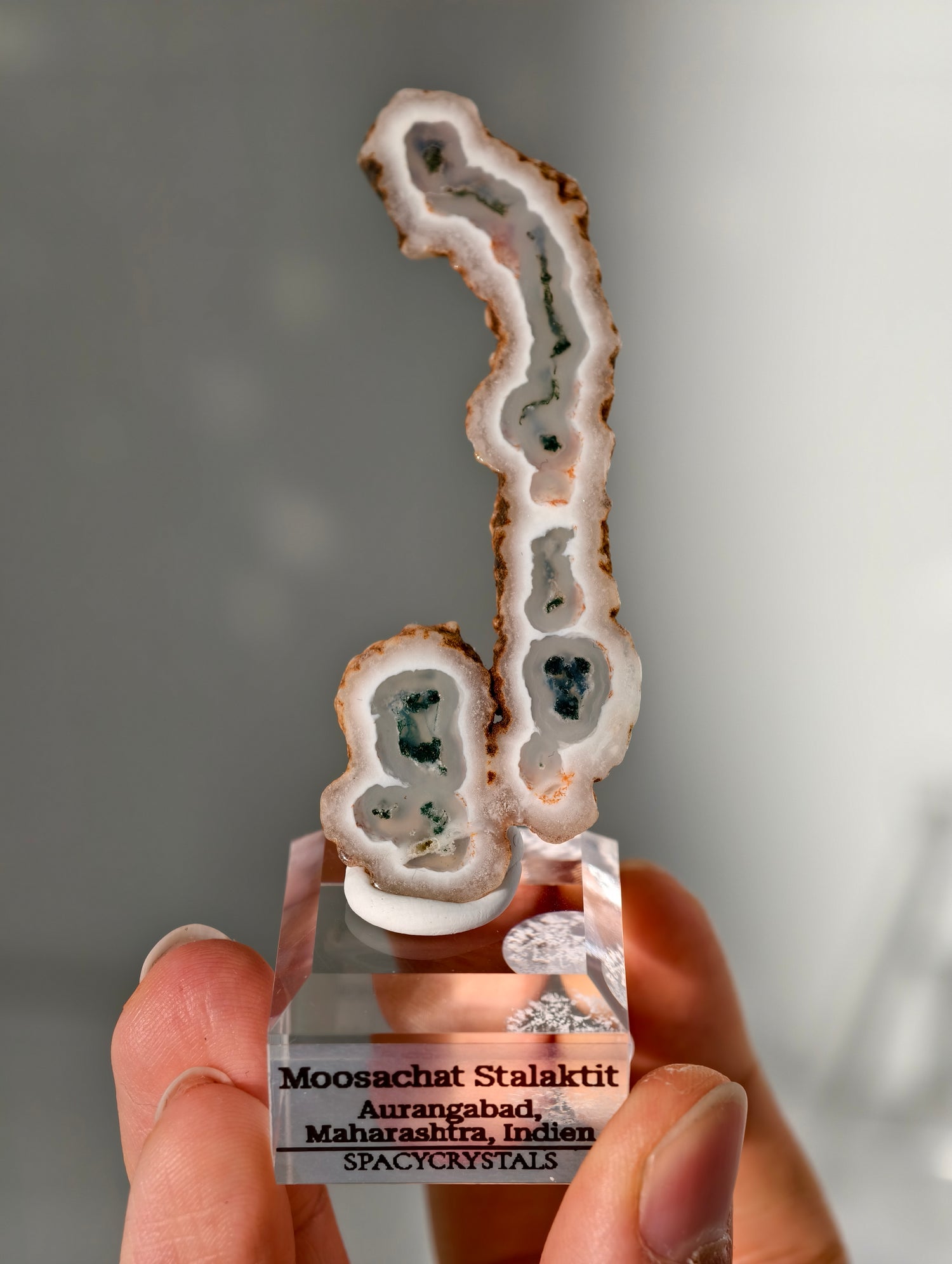 Moosachat Stalaktit Scheiben aus Indien (größer)