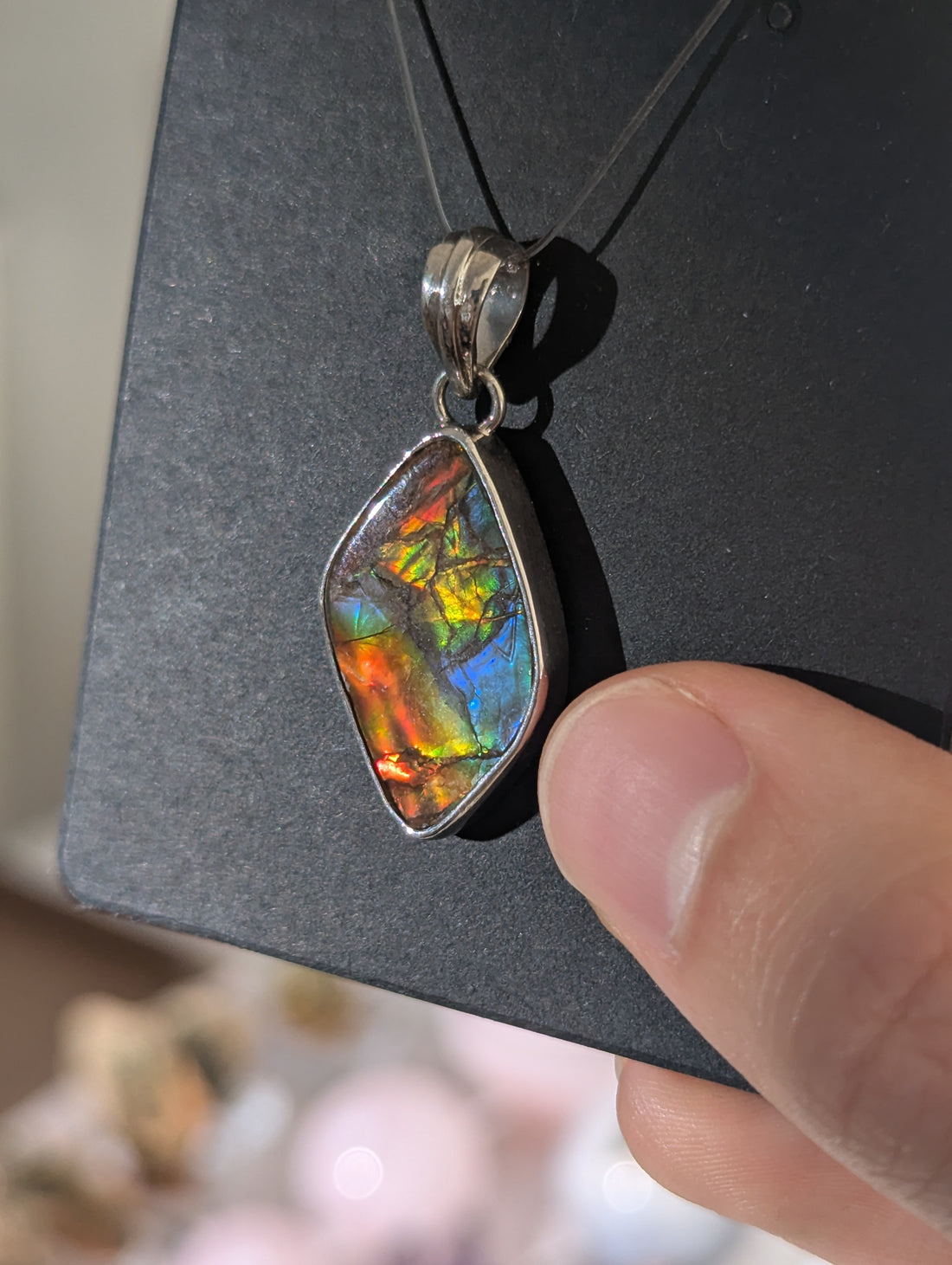 Ammolit Kettenanhänger 925er Silber