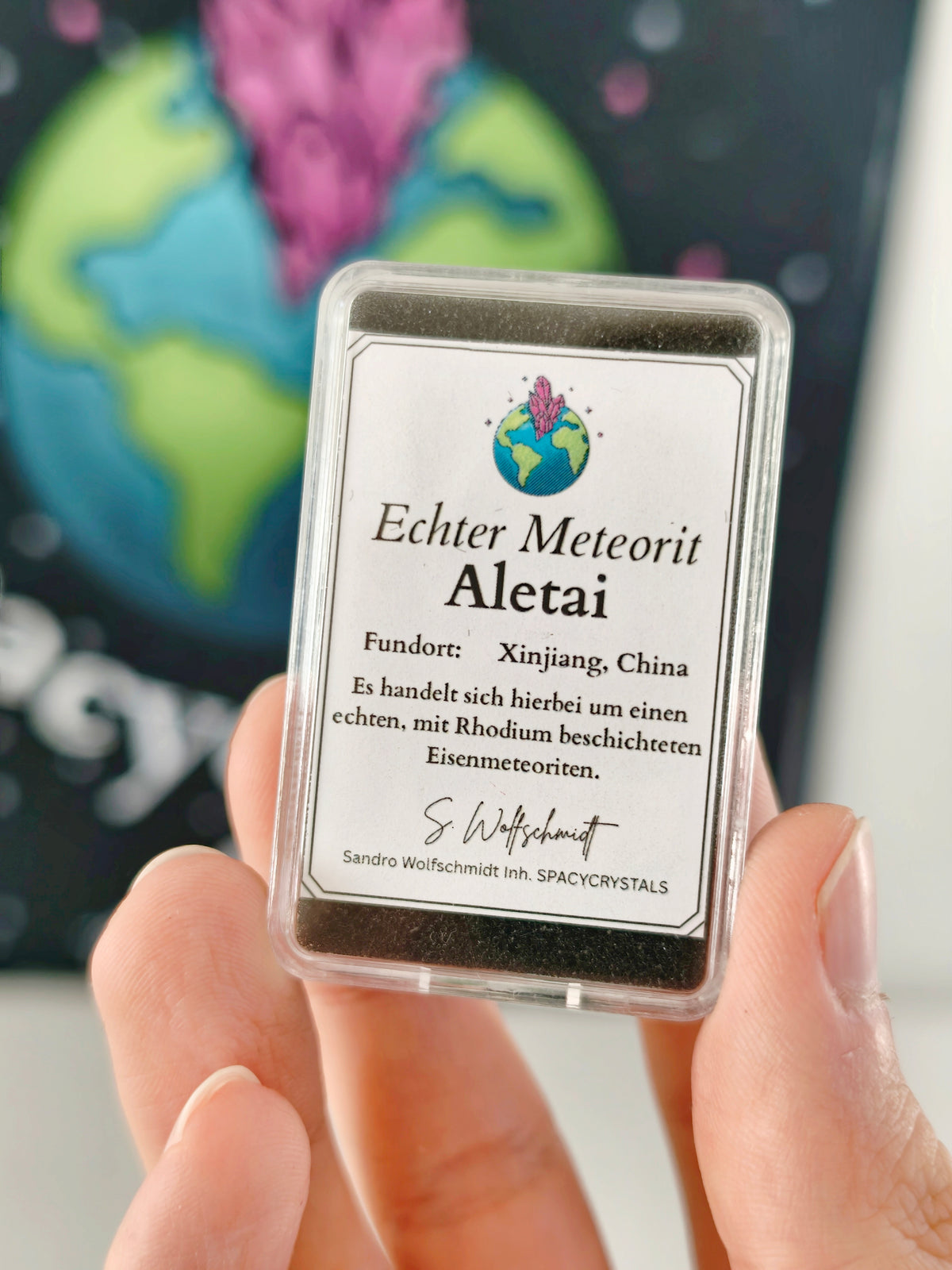 Aletai Meteorit rund "Münze" rhodiniert