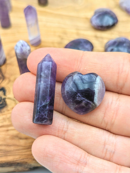 Mini Amethyst Set (Turm + Herz)