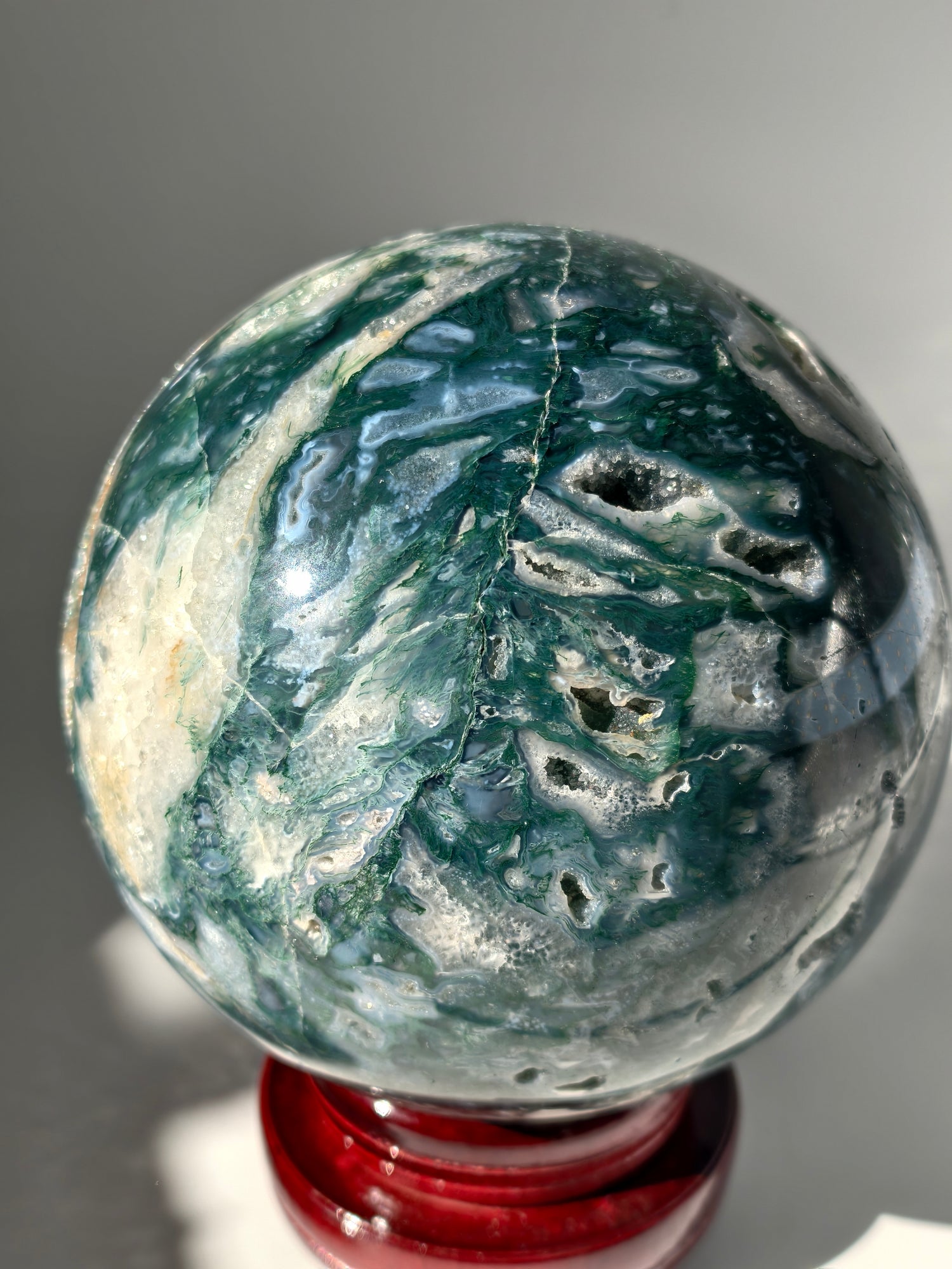 XXL Moosachat Kugel 8,6kg mit Drehständer