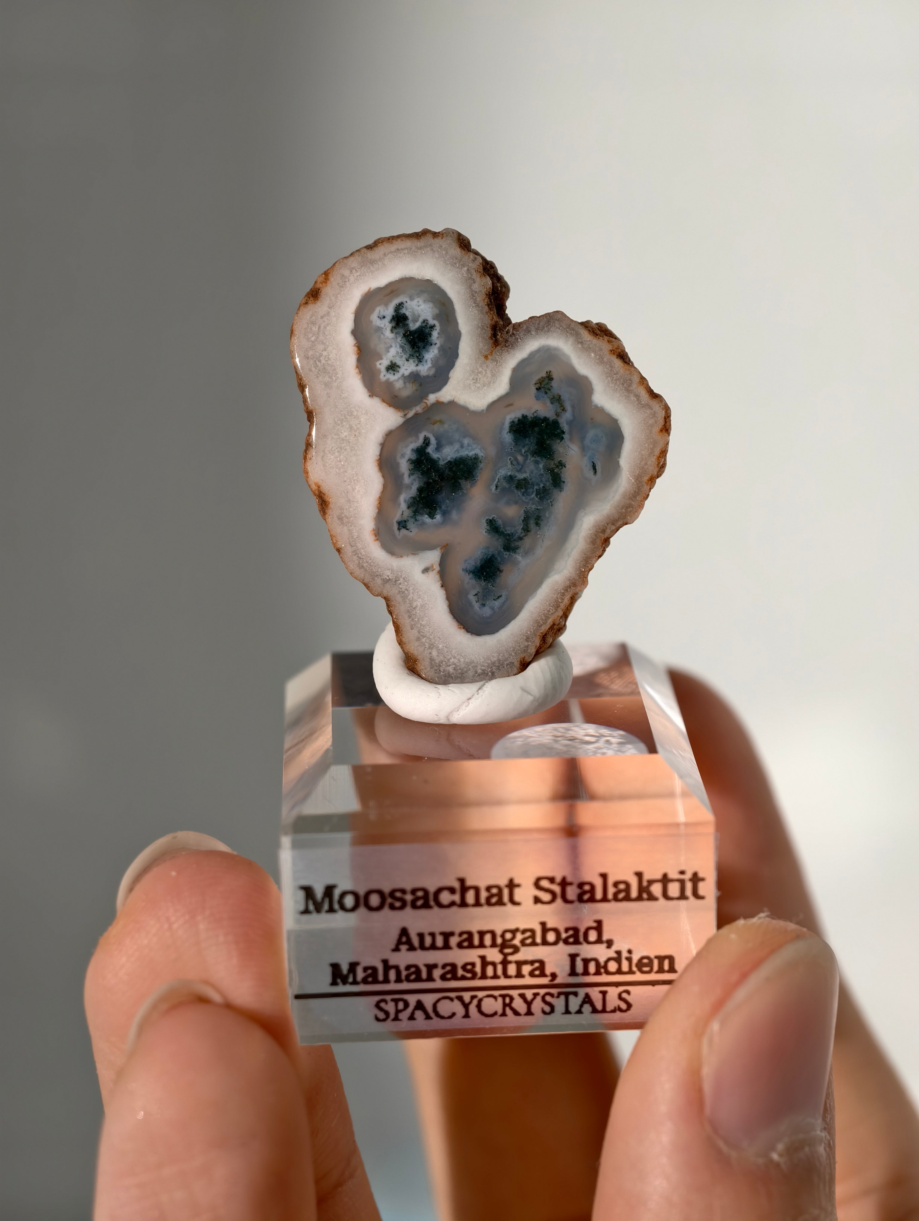 Moosachat Stalaktiten Scheiben aus Indien (kleiner)