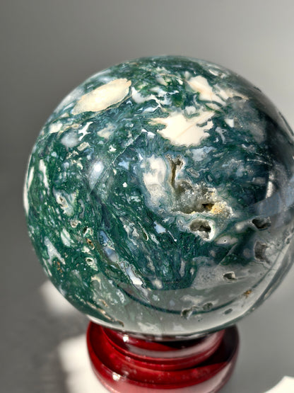 XXL Moosachat Kugel 8,6kg mit Drehständer